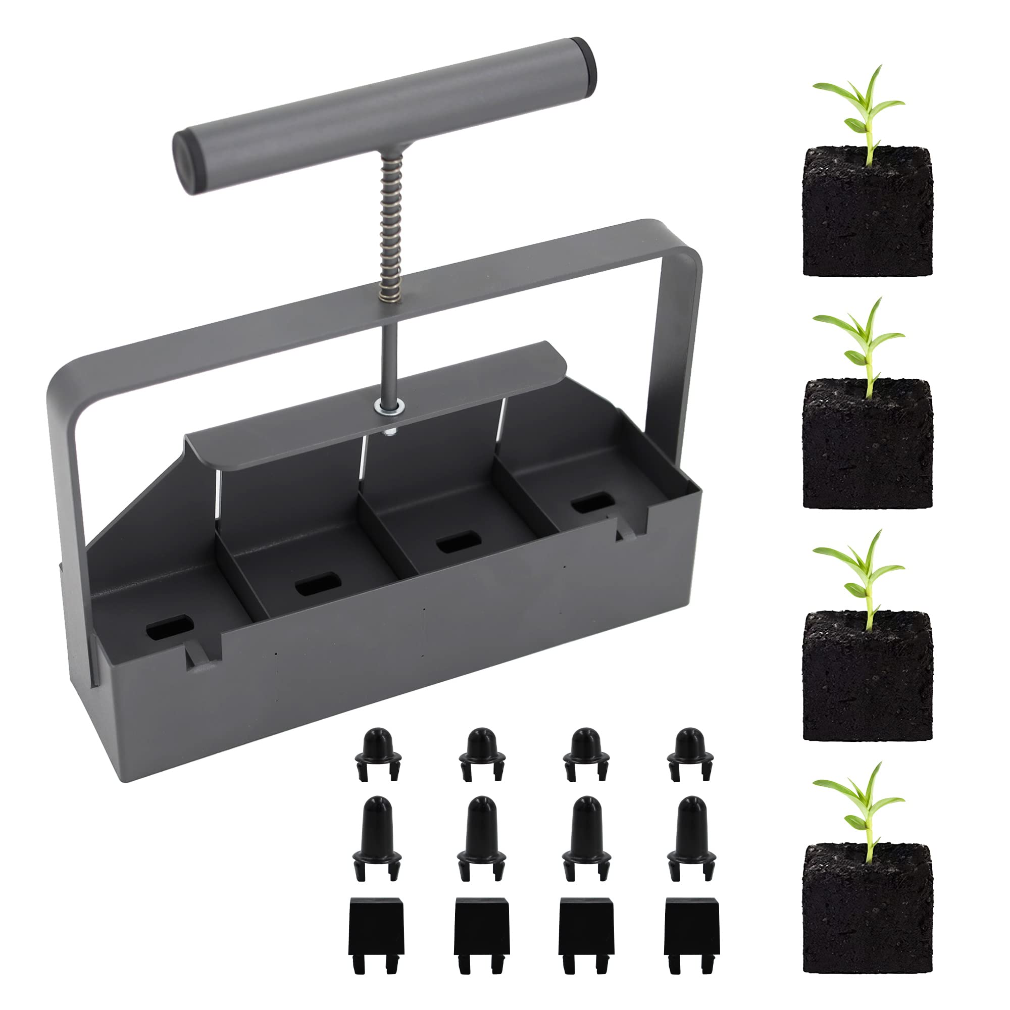 Manual Soil Block Maker - Handheld 4-Cell 2