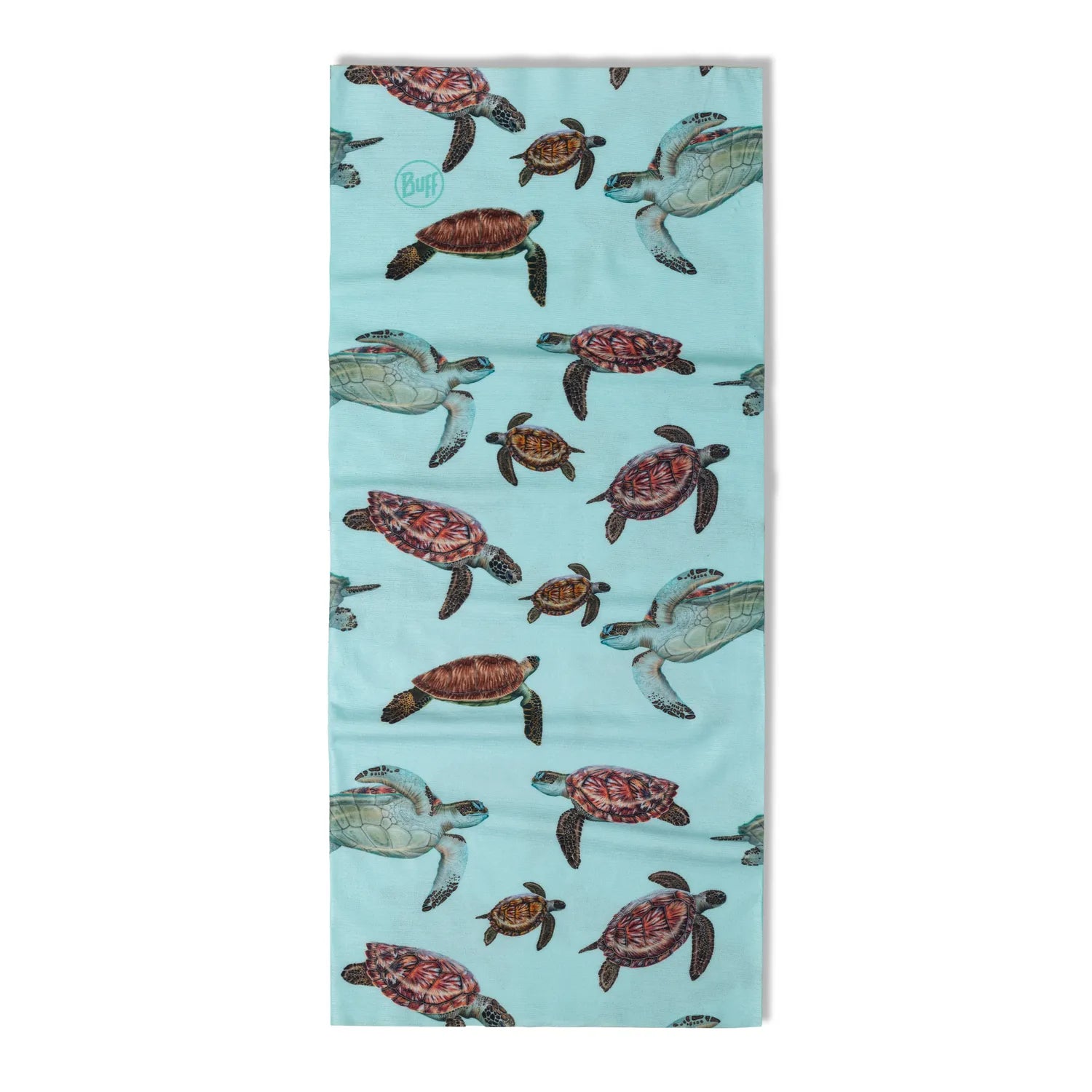 CoolNet UV® Cooling Neck Gaiter - Diver Turtles Turquoise Pattern for Sun Protection & Outdoor Activities | Hiking, Running, Fishing, Beach