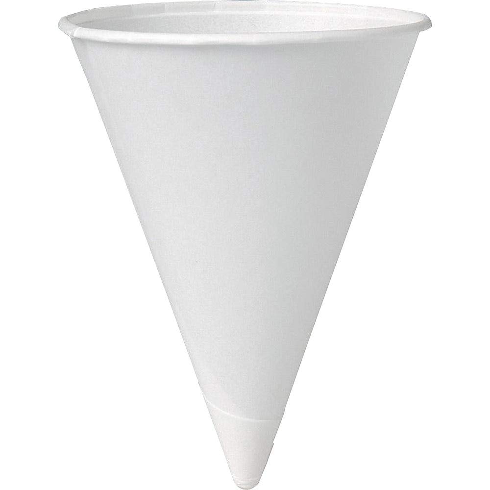 5000 Pack Solo 4 oz White Paper Cone Cups - Disposable Drinking Cups for Parties, Events, and Catering | Bulk Paper Cones for Beverages, Ice Cream, and Snacks