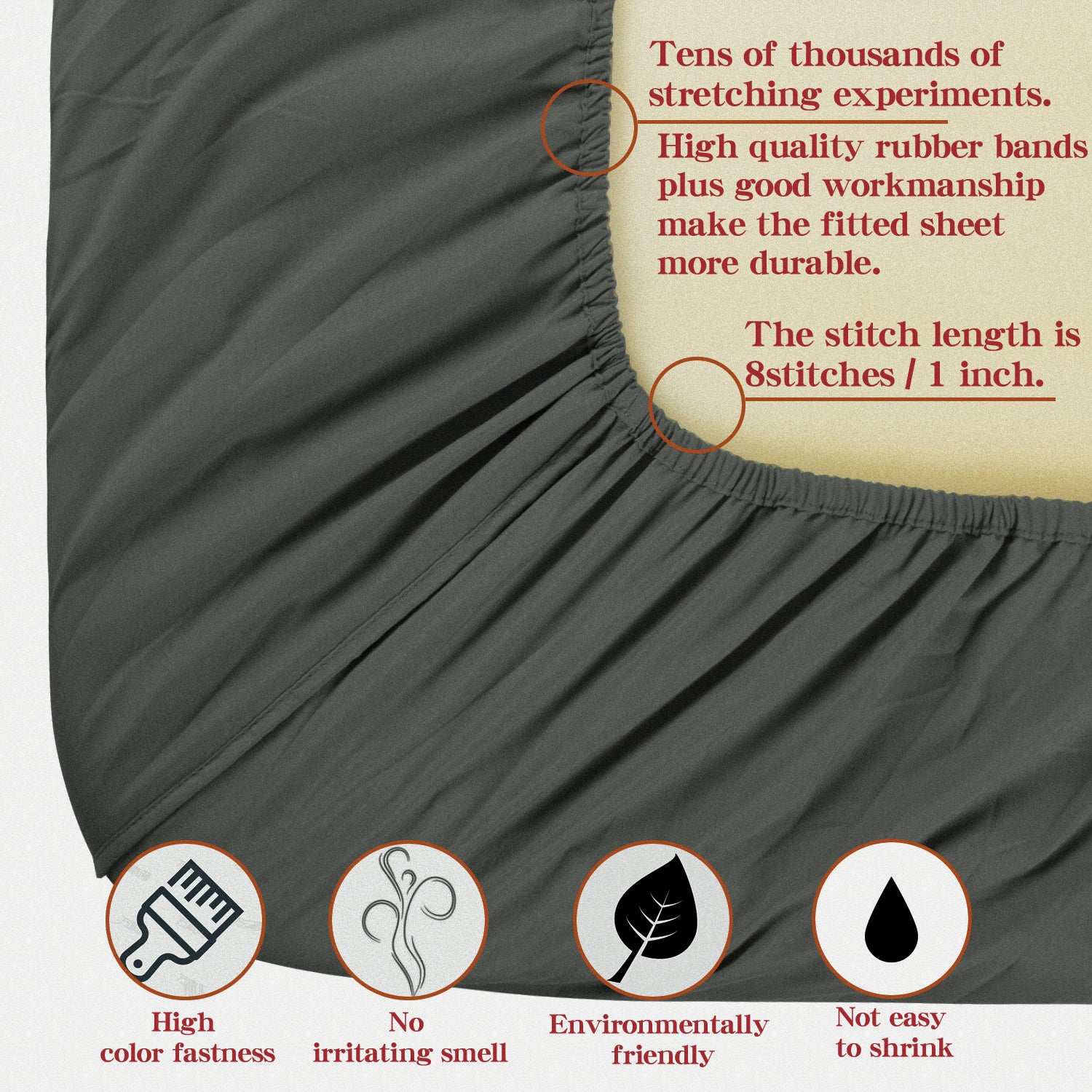 NTBAY® Deep Pocket Fitted Sheet - Soft Microfiber, Wrinkle Free, Hotel Quality Bed Sheets for Queen Size Mattress - Perfect for Guest Rooms, Dorms & Luxury Bedding