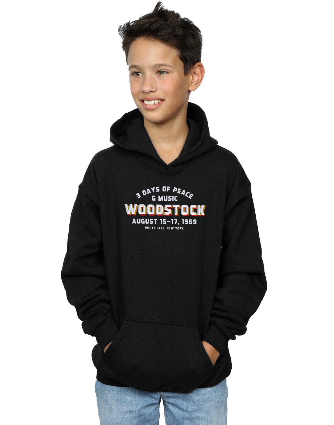 Vintage Woodstock Boys Varsity 1969 Hoodie Sweatshirt - Classic Retro Style for Music Festival, School Spirit & Casual Wear