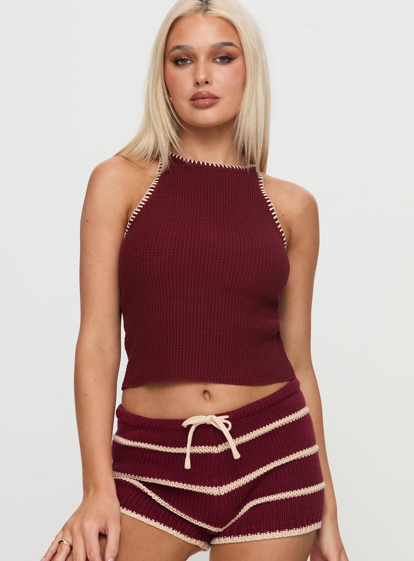 Arianell Women's Knit Top in Maroon - Soft Casual Long Sleeve Shirt for Fall & Winter Layering