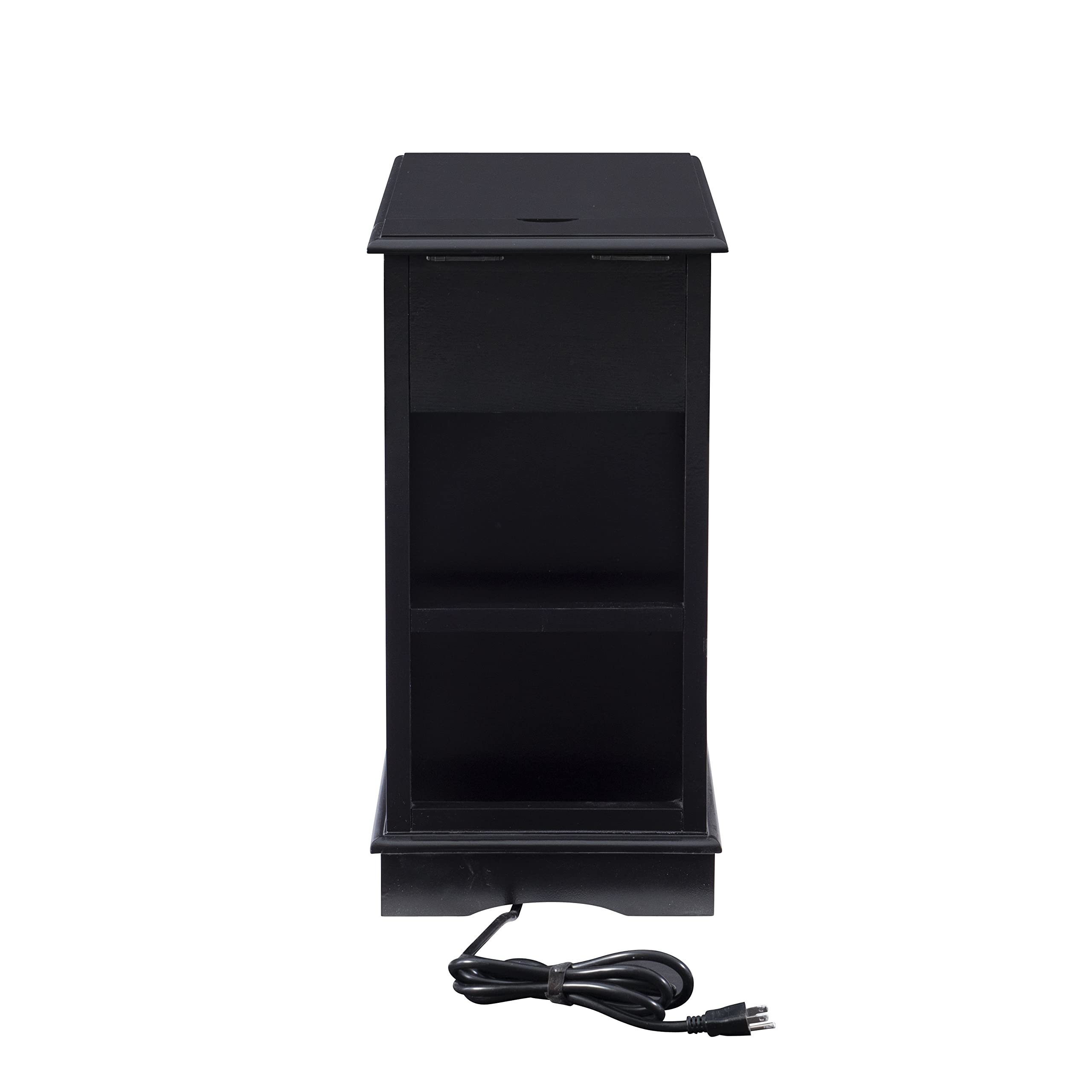 Powell Furniture Barron Small Black Accent Table - Modern Side Table for Living Room, Bedroom, or Office Decor