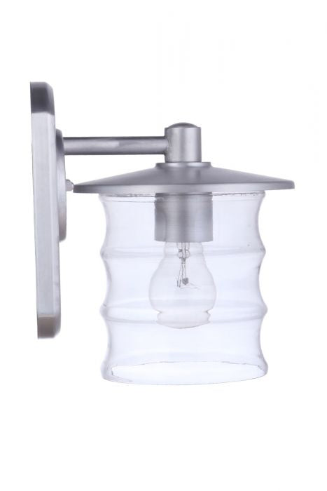 Canon One Light Outdoor Wall Mount in Satin Aluminum - Durable Exterior Light Fixture for Patio, Garden & Porch Lighting