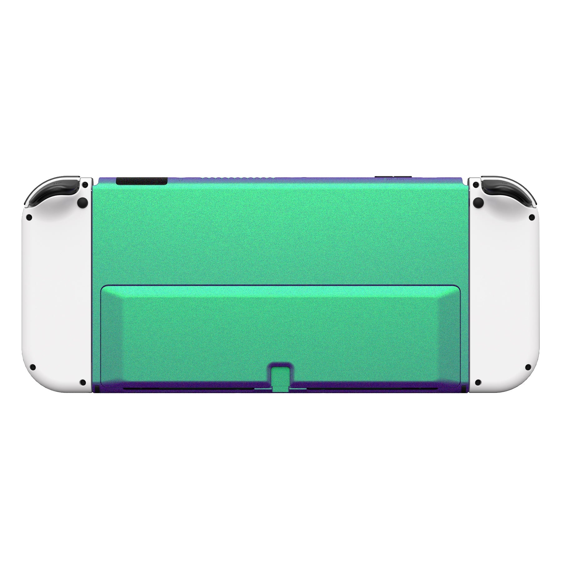 eXtremeRate Replacement Back Plate with Kickstand for Nintendo Switch OLED - Chameleon Green Purple | Durable Custom Shell for Gaming Accessories | Perfect for Travel & Home Entertainment