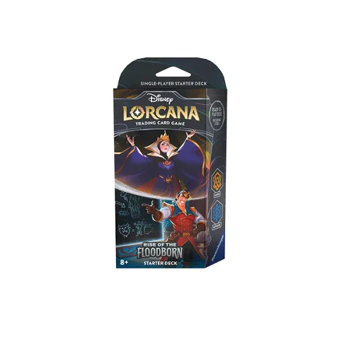 Disney Lorcana TCG: Rise of the Floodborn Starter Deck - Amethyst & Steel | Collectible Trading Card Game for Beginners & Players | Perfect for Game Nights, Tournaments & Disney Fans