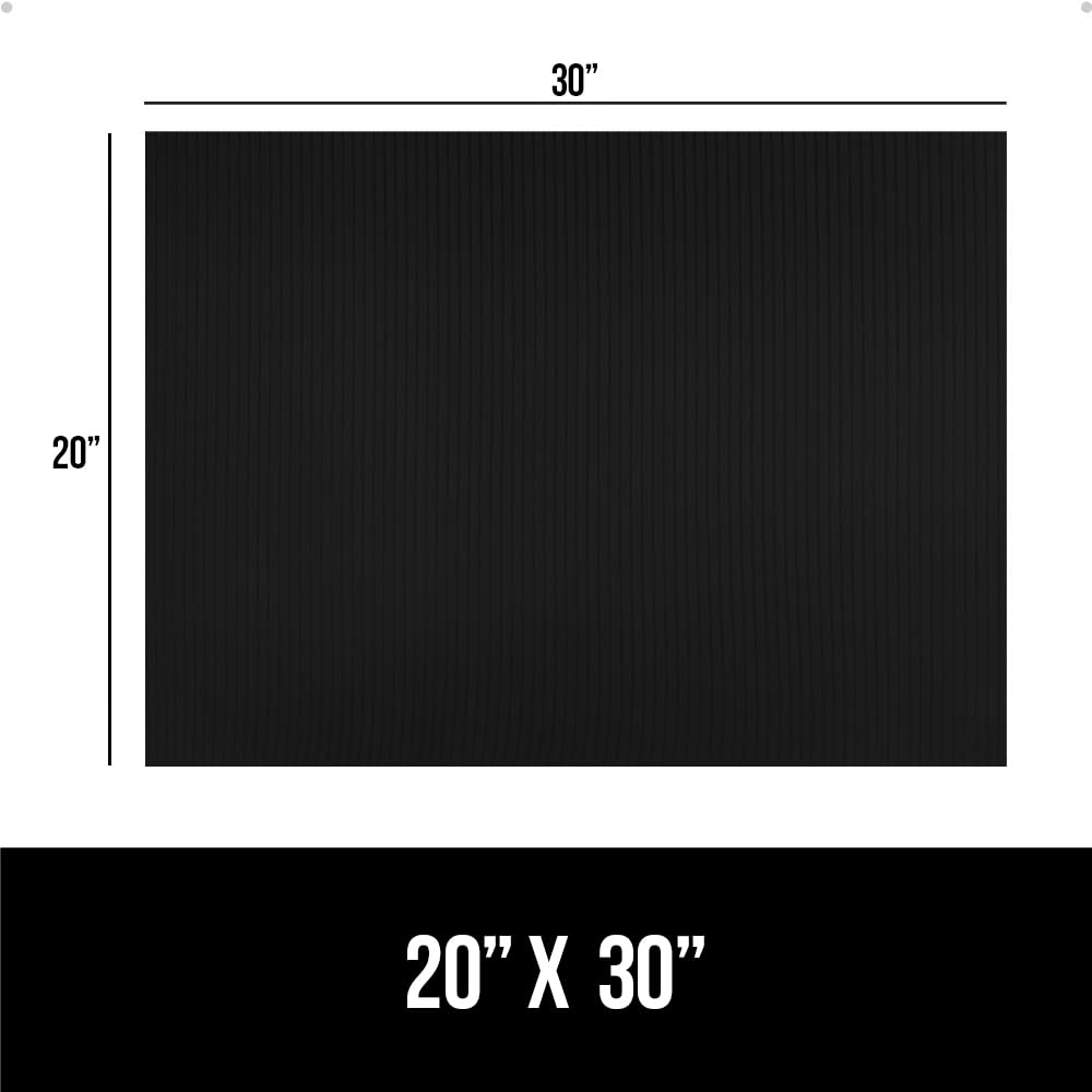GORILLA GRIP DuraGuard Non-Adhesive Shelf Liner - 20x30 Inch Waterproof Cabinet Liner for Kitchen Drawers, Refrigerator, Pantry, Bathroom & Closet Storage - BPA Free Durable Plastic Shelf Protector (Jet Black) - Perfect for Organizing and Protecting Surfaces in Home & Office