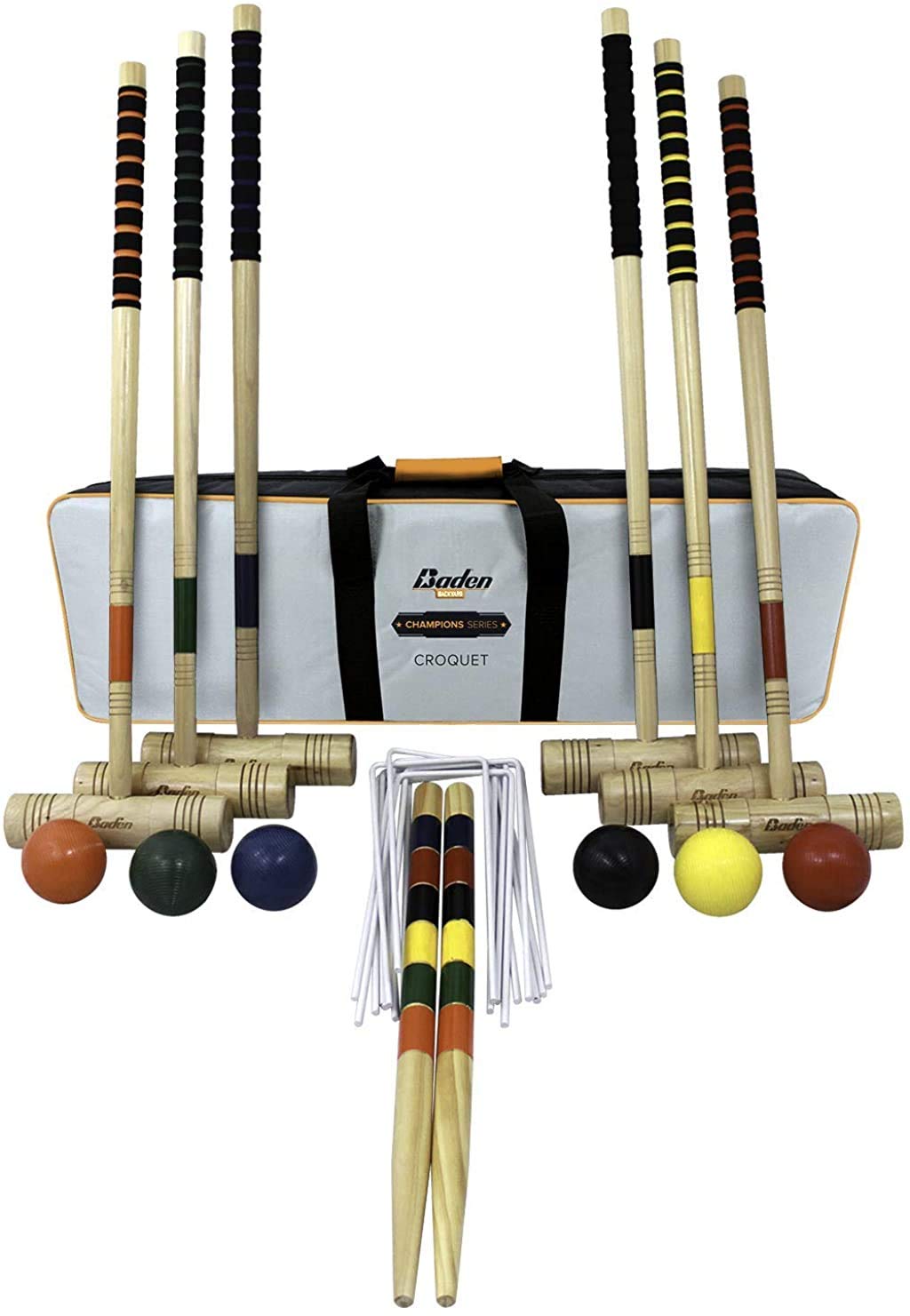 Premium Baden Lawn Croquet Set - 6 Player Outdoor Game with Durable Mallets, Balls & Convenient Carrying Bag | Perfect for Family Picnics, Backyard Parties & Summer Outdoor Activities