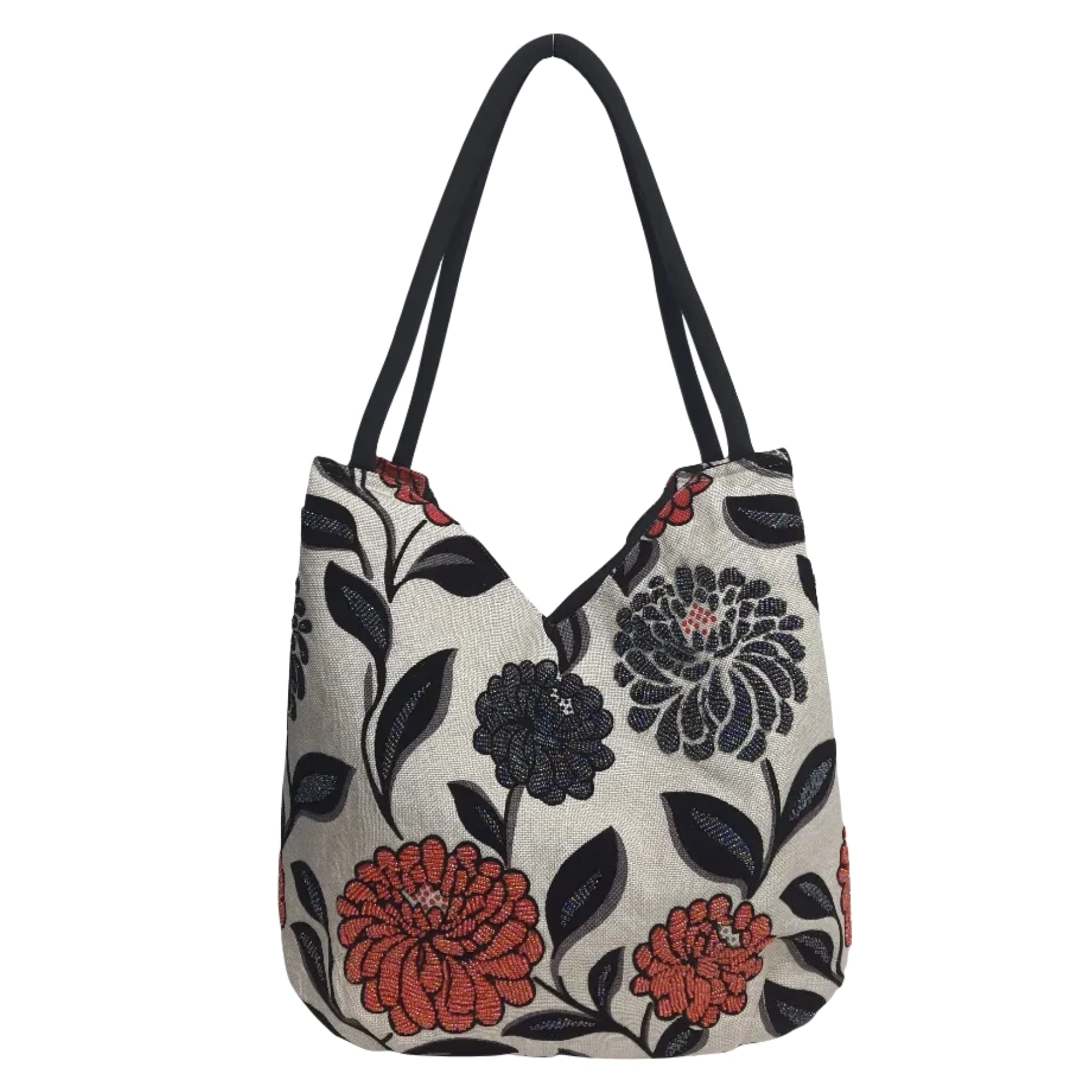 Embroidered Beaded Tote Bag for Women - Stylish Shoulder Bag for Mother's Day & Daily Use