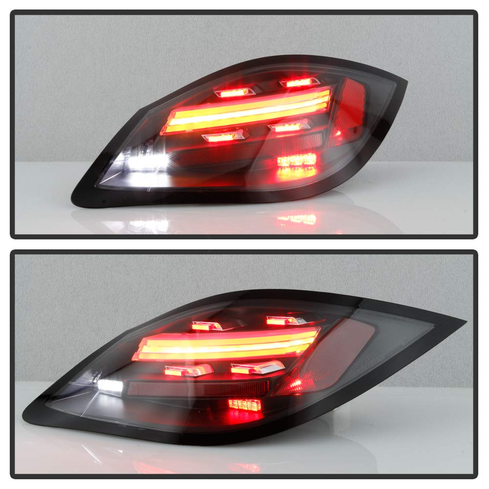 ACANII Black Housing Full LED Sequential Tail Lights for 2009-2012 Porsche Cayman & Boxster 987.2 (718 Style) - Enhanced Visibility & Modern Look for Night Driving & Car Shows
