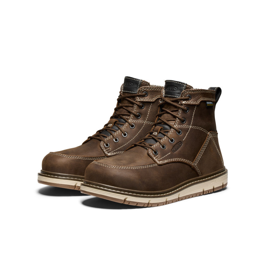 Women's San Jose 6 Waterproof Work Boots with Aluminum Toe - Cascade Brown/Gum | Slip Resistant Safety Shoes for Construction, Hiking & Outdoor Work