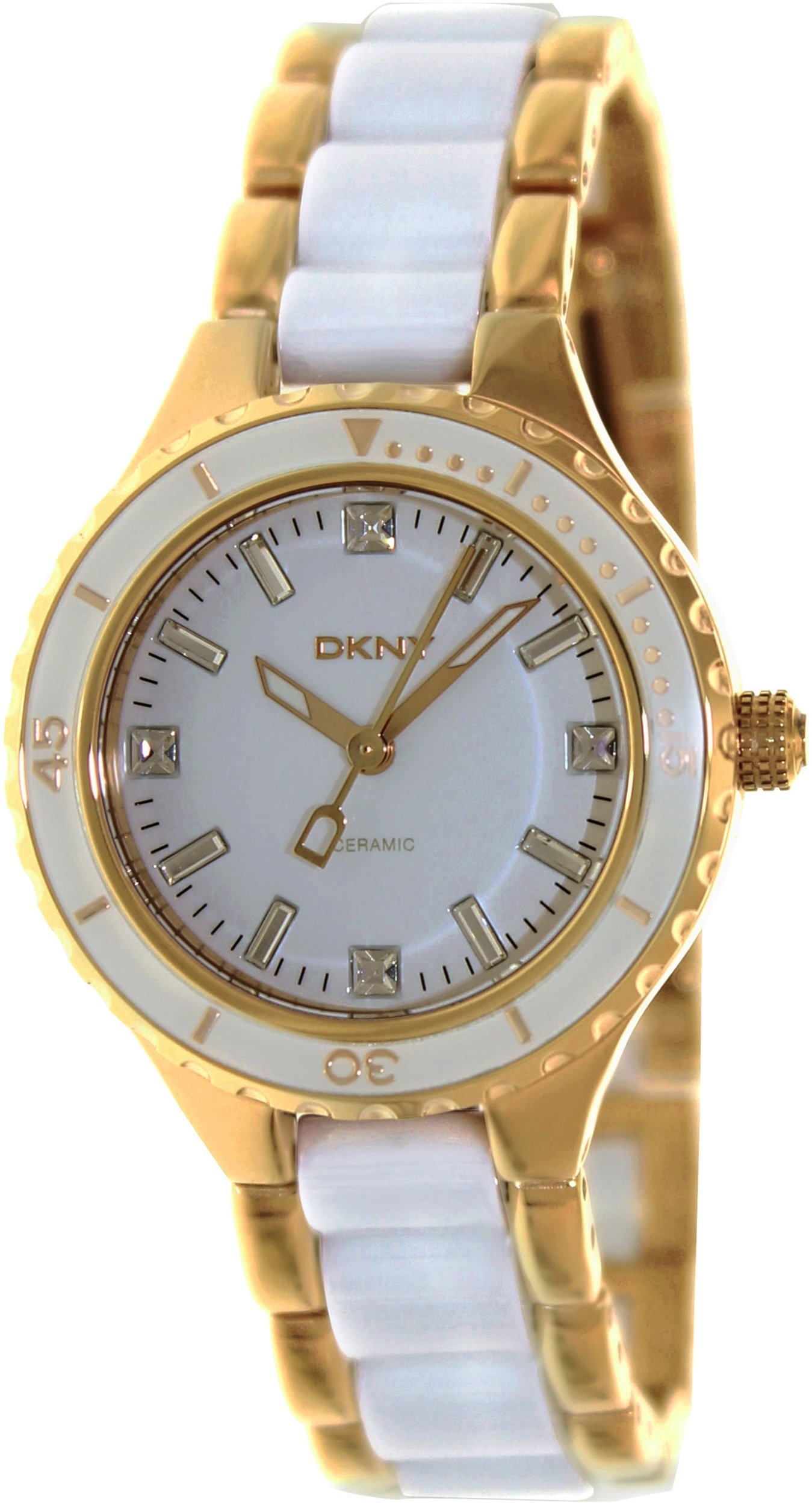 DKNY Ceramic White Dial Women's Watch #NY8500 - Elegant Fashion Watch for Women, Perfect for Office, Party & Everyday Wear