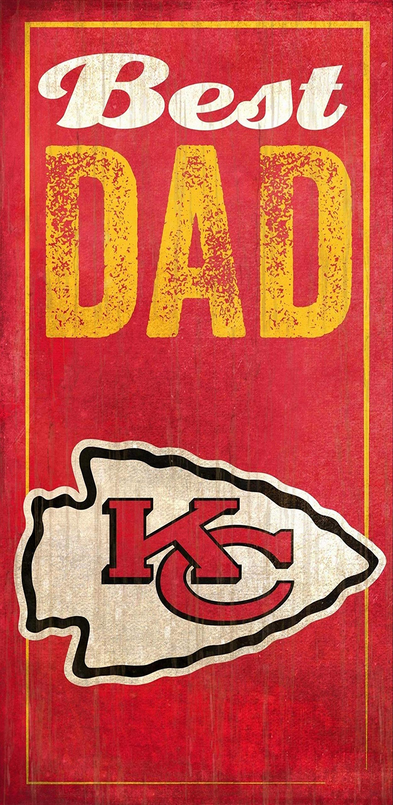 Best Dad Wood Sign - Kansas City Themed Handmade Gift for Father's Day, Birthday & Home Decor | Fan Creations