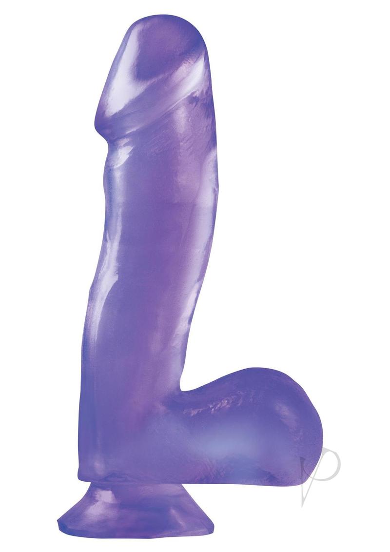 Basix Rubber Works 6.5 Inch Realistic Dong with Suction Cup - Waterproof Purple Adult Toy for Couples & Solo Play - Perfect for Shower, Bedroom & Spicing Up Your Sex Life