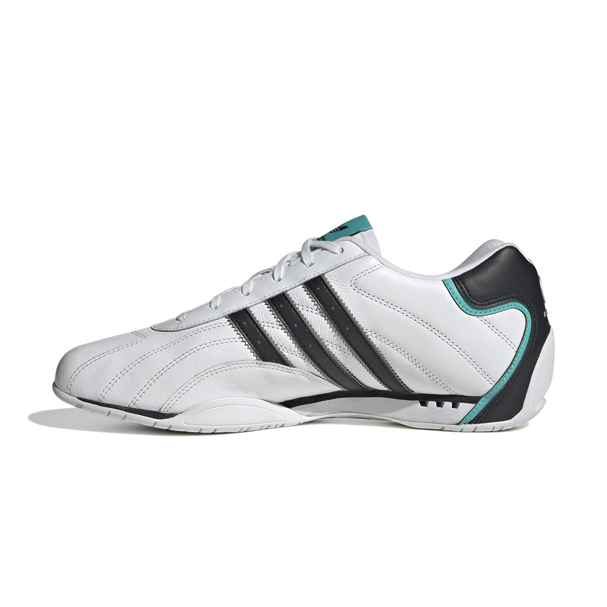 Mercedes AMG Petronas F1 Team Adi Racer Low Sneakers - Cloud White & Core Black | Men's Racing Inspired Casual Shoes for F1 Fans & Streetwear Fashion