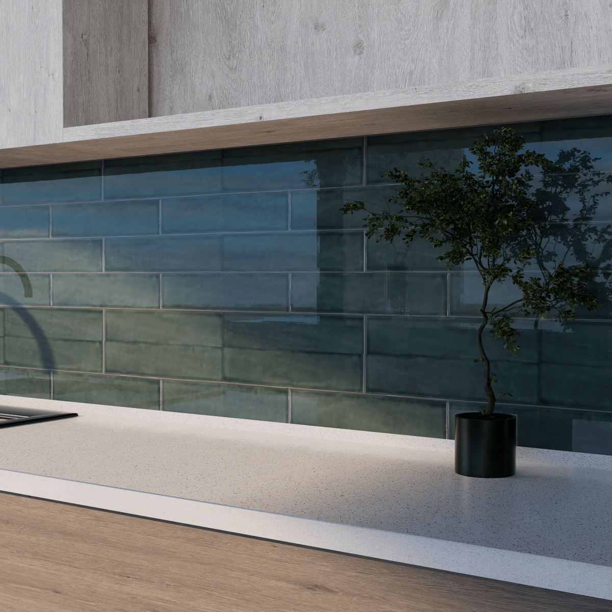3 x 12 Inch Emerald Green Glossy Pressed Ceramic Wall Tile - Perfect for Kitchen Backsplash, Bathroom Shower, and Fireplace Surround