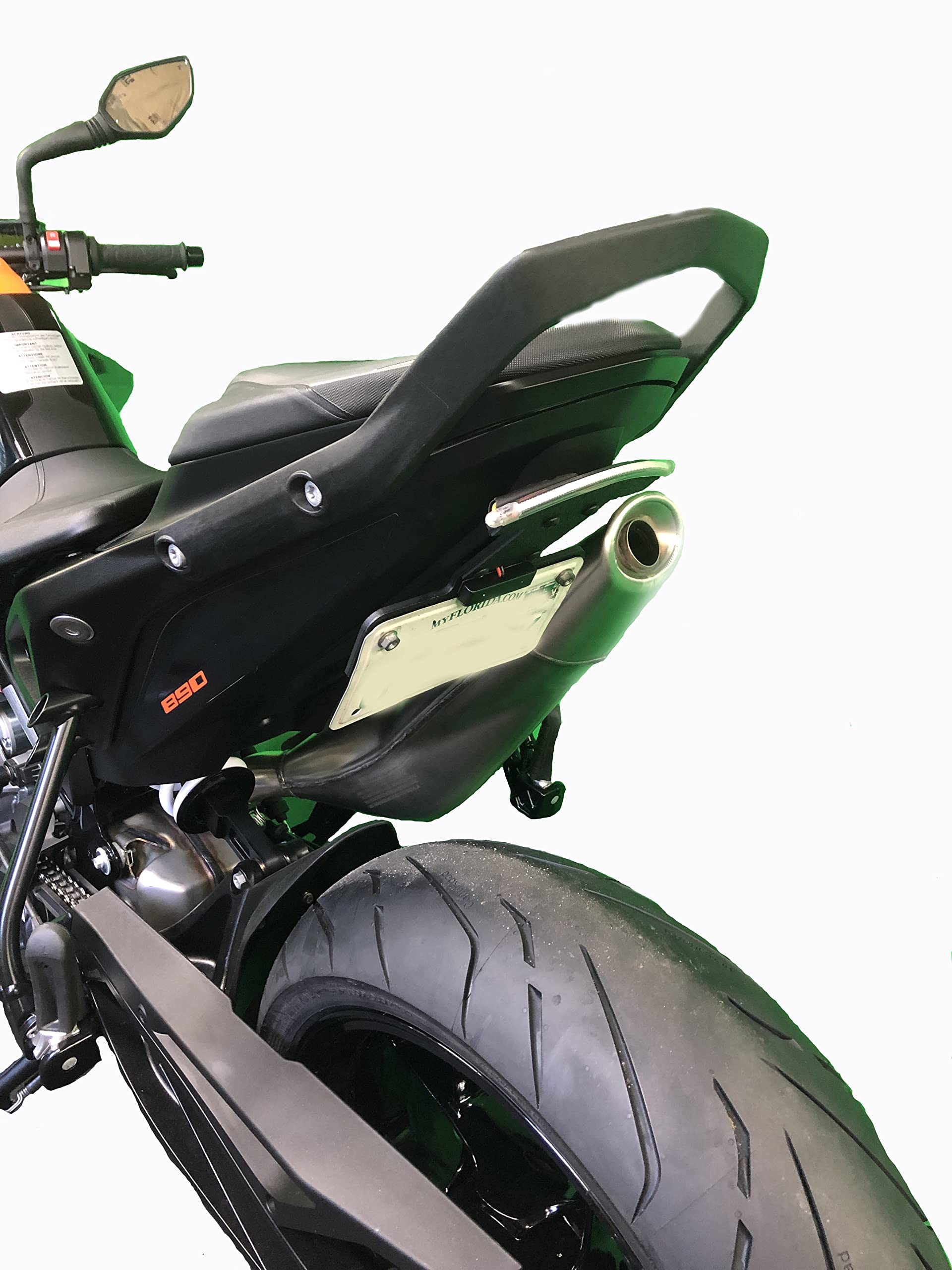 KTM 890 Duke 2022 Fender Eliminator Kit with Integrated LED Light Bar - Tail Tidy License Plate Mount for Motorcycle Customization | Perfect for Street Bikes, Cafe Racers & Urban Riding