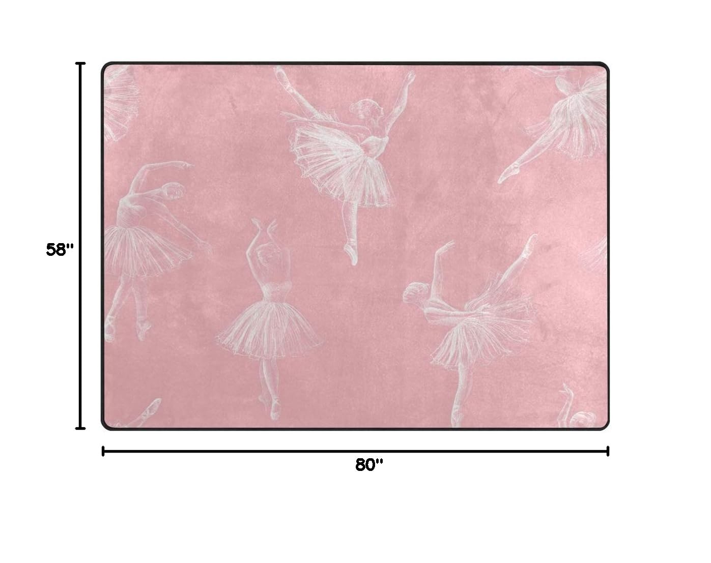 ALAZA Ballerina Dancing Art Girl Area Rug 5' x 7' - Soft Non-Slip Floor Mat for Living Room, Bedroom, Nursery | Perfect for Ballet Themed Decor & Kids Play Area