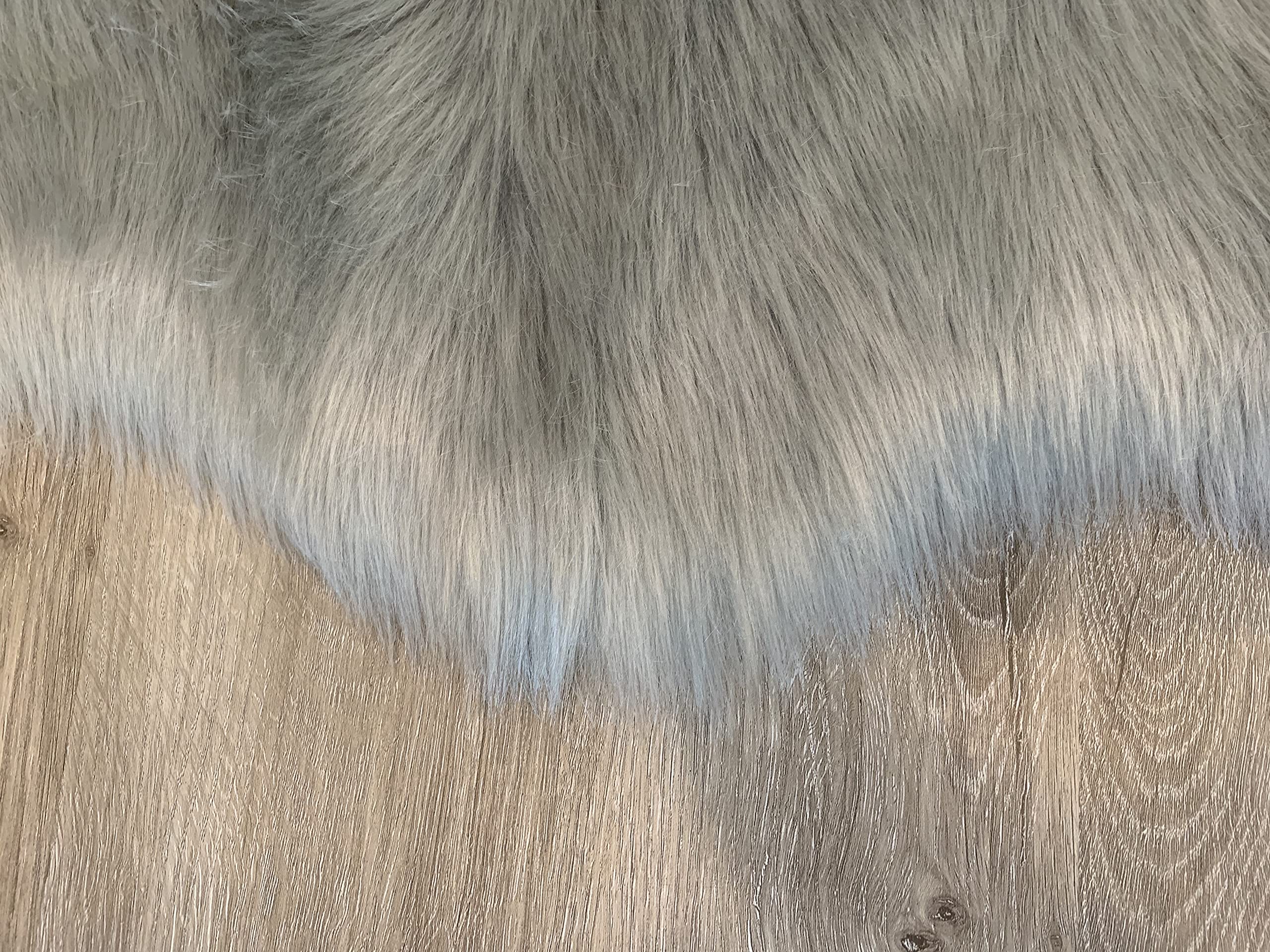 LAMBZY Faux Sheepskin Rug - Super Soft Hypoallergenic Round Shag Carpet for Living Room, Bedroom, Nursery - Plush & Silky Grey Area Rug (3'6