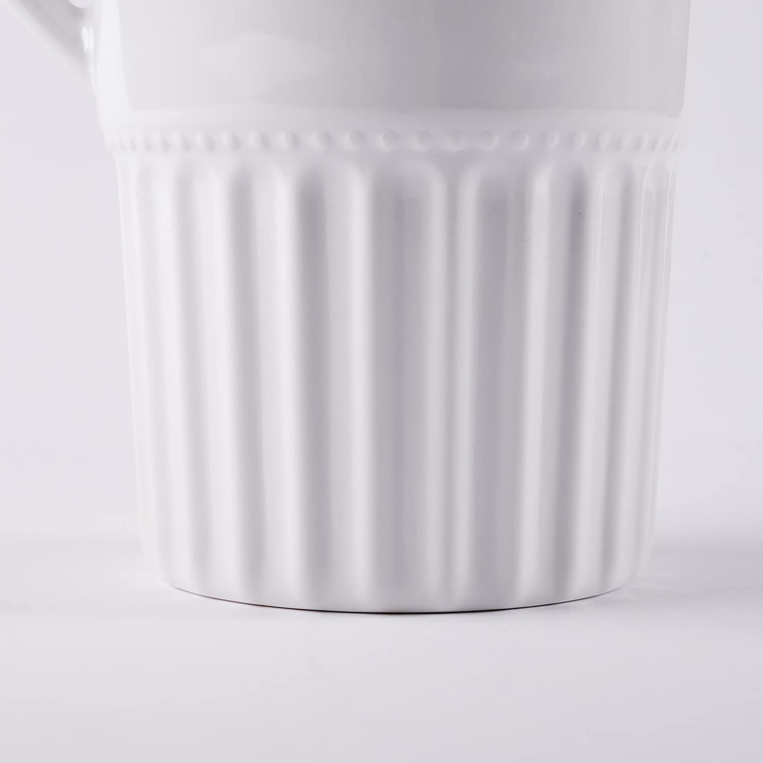 Mud Pie White Melamine Pitcher and Spoon Set - 31 oz | Durable & BPA-Free | Perfect for Iced Tea, Lemonade, and Summer Beverages