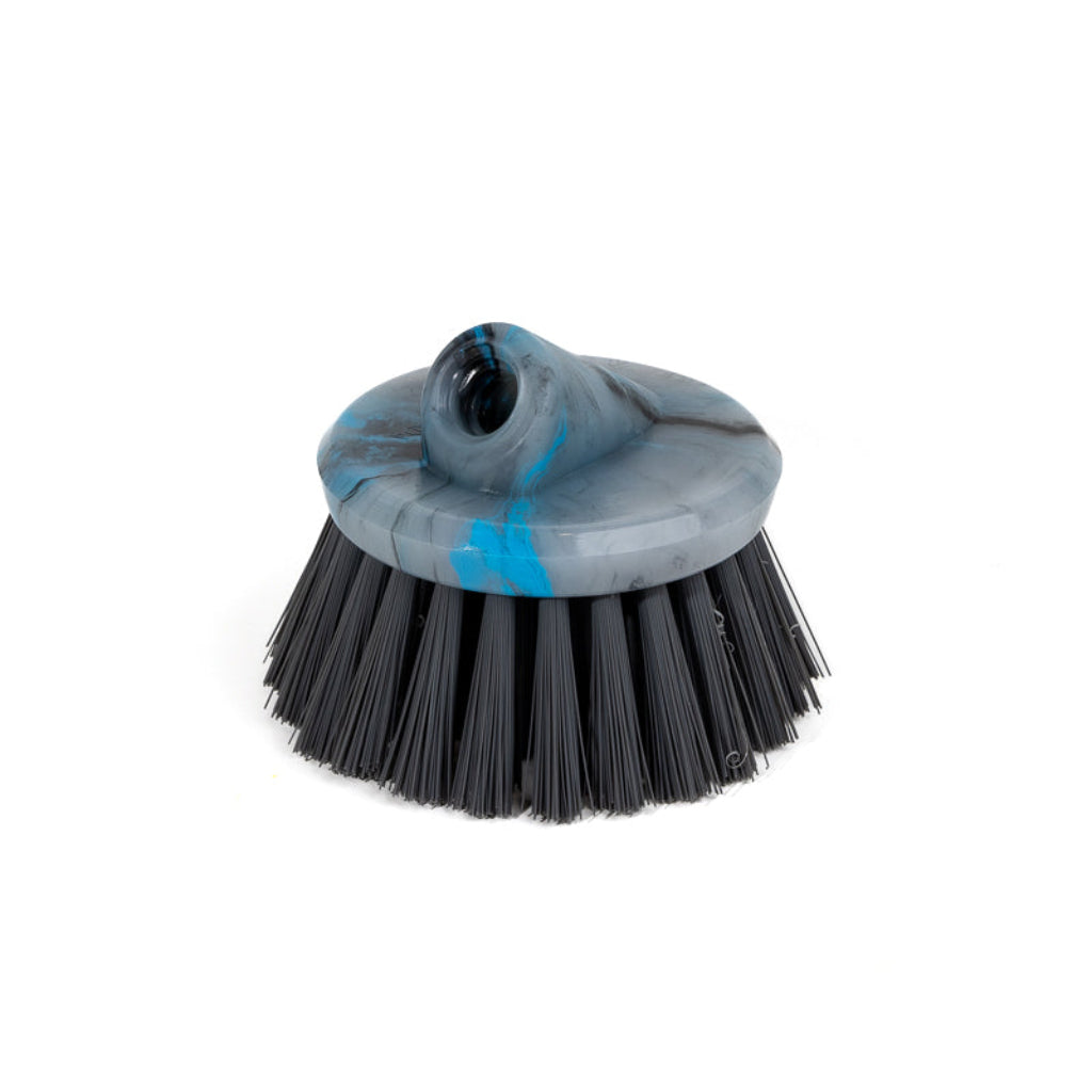 Polypropylene Roof Moss Removal Brush - Stiff Round Scrubber for Deck Cleaning & Outdoor Surfaces | Heavy-Duty Flow Through Design for Aggressive Scrubbing | Perfect for Roofs, Decks, Patios & Driveways