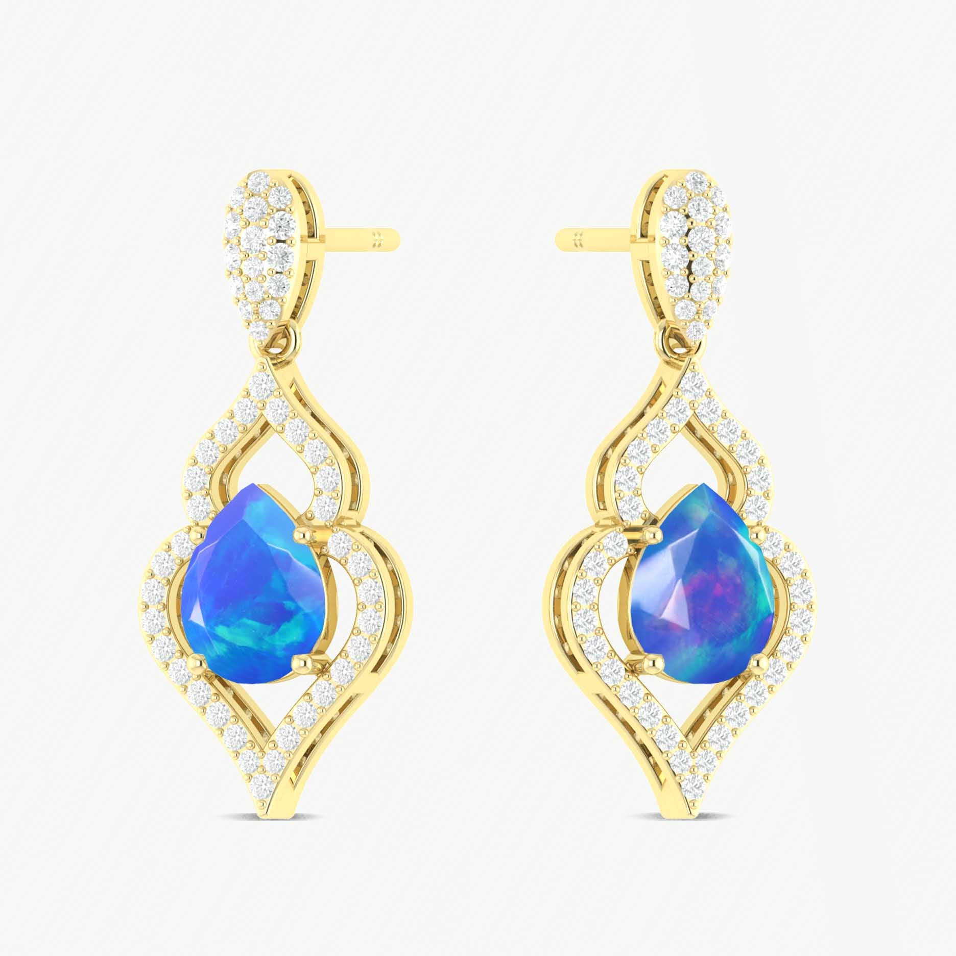 Blue Opal Stud and Drop Earrings for Women – Elegant Dangle Earrings for Party, Wedding & Everyday Wear | Hypoallergenic Fashion Jewelry Gift