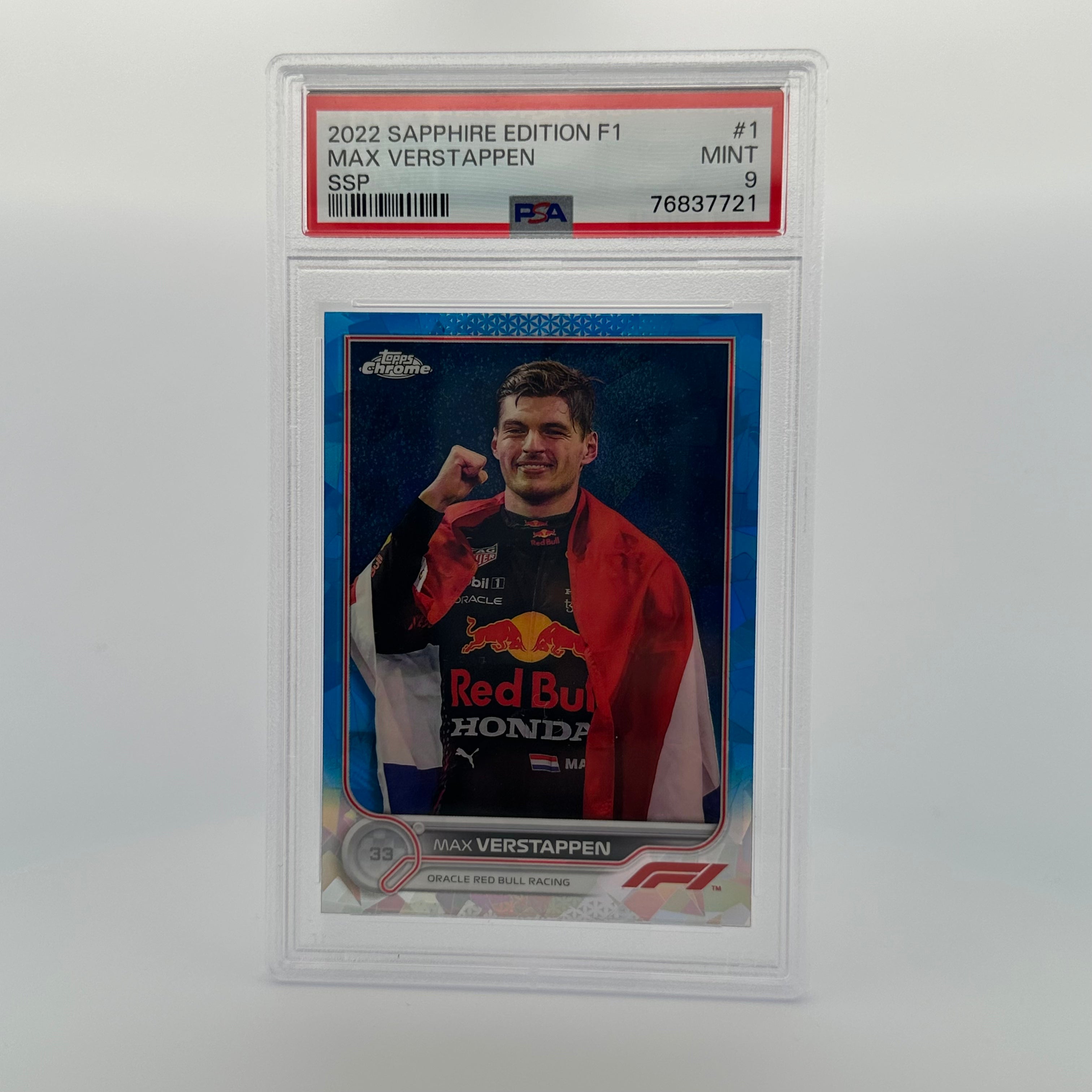 PSA 9 Graded Max Verstappen #1 Sapphire Edition SSP Trading Card - Perfect for F1 Collectors, Sports Memorabilia Enthusiasts & Investment Portfolio