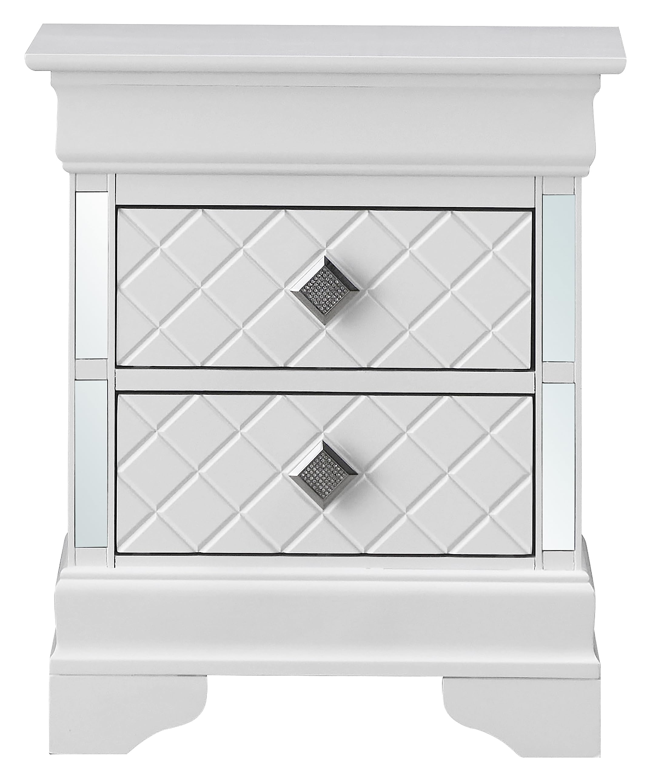 Glory Furniture Verona G6790-N Silver Champagne Nightstand - Modern Bedside Table for Bedroom, Living Room & Guest Room Decor