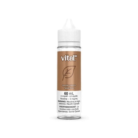 Premium Smooth Tobacco Vital 60 E-Liquid - 60mL Bottle (Nicotine Base) - Refillable Vape Juice for Sub-Ohm Tanks & Pod Systems