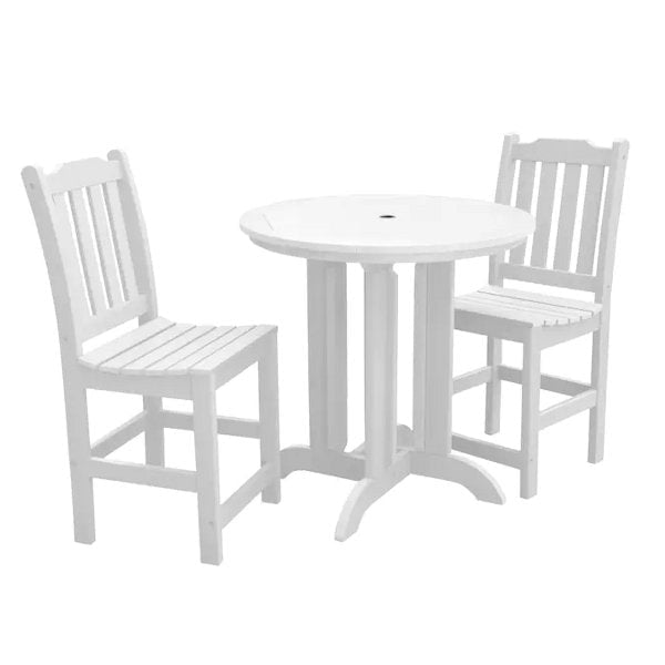 Lehigh 3-Piece Round Counter Height Outdoor Patio Dining Set with Weather-Resistant Chairs - Perfect for Backyard, Garden, and Poolside Entertaining