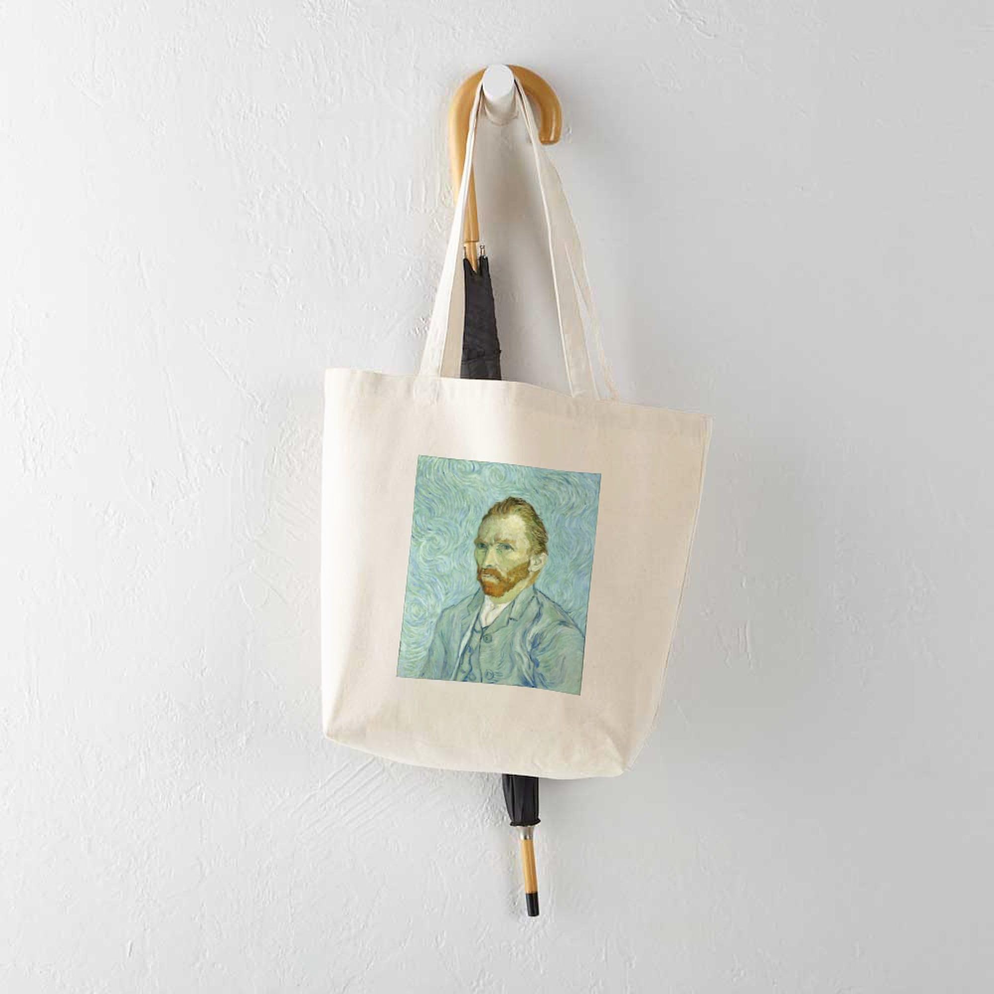 Vincent Van Gogh Irises Tote Bag - Natural Canvas Reusable Shopping Bag for Groceries, Beach & Everyday Use
