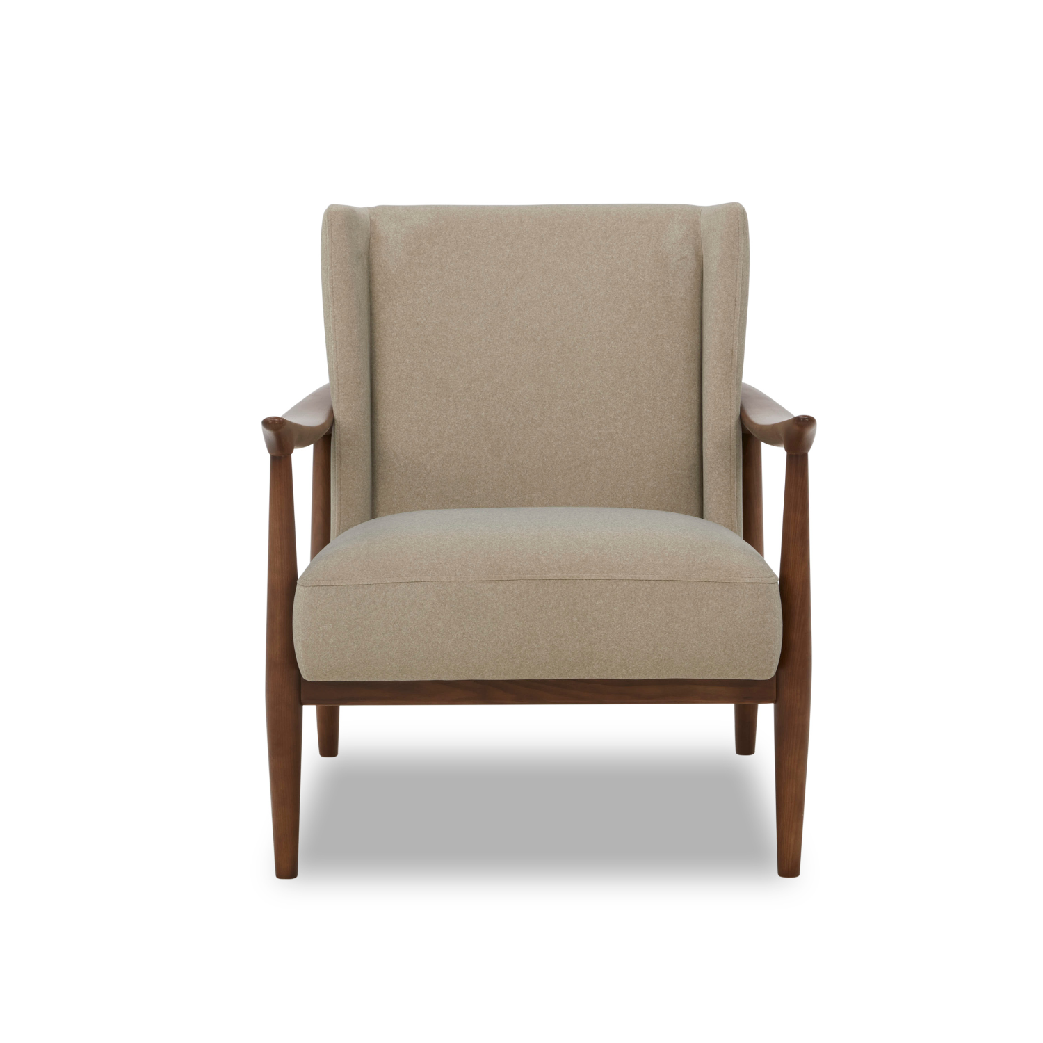 Premium Nevis Lounge Chair - Sand Matte Velvet Upholstered Accent Chair for Living Room, Bedroom & Office - Modern Comfort Seating for Relaxing & Reading