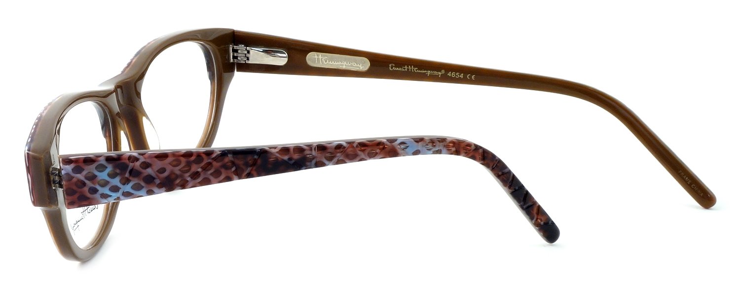 Ernest Hemingway Eyeglass Collection 4654 - Rose Snake Frame with Demo Lenses | Vintage Inspired Reading Glasses for Book Lovers & Literature Enthusiasts | Perfect for Reading, Collecting, and Gifting