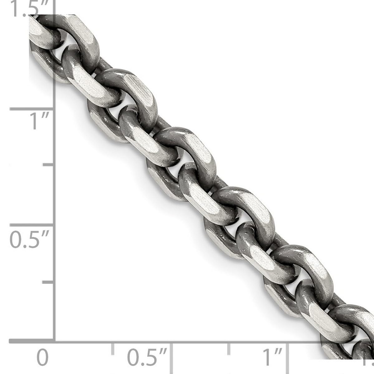 925 Sterling Silver Oxidized 5.6mm Antiqued Cable Chain Necklace with Lobster Claw Clasp - Unisex Jewelry for Men & Women | Perfect for Layering, Gift Giving & Everyday Wear