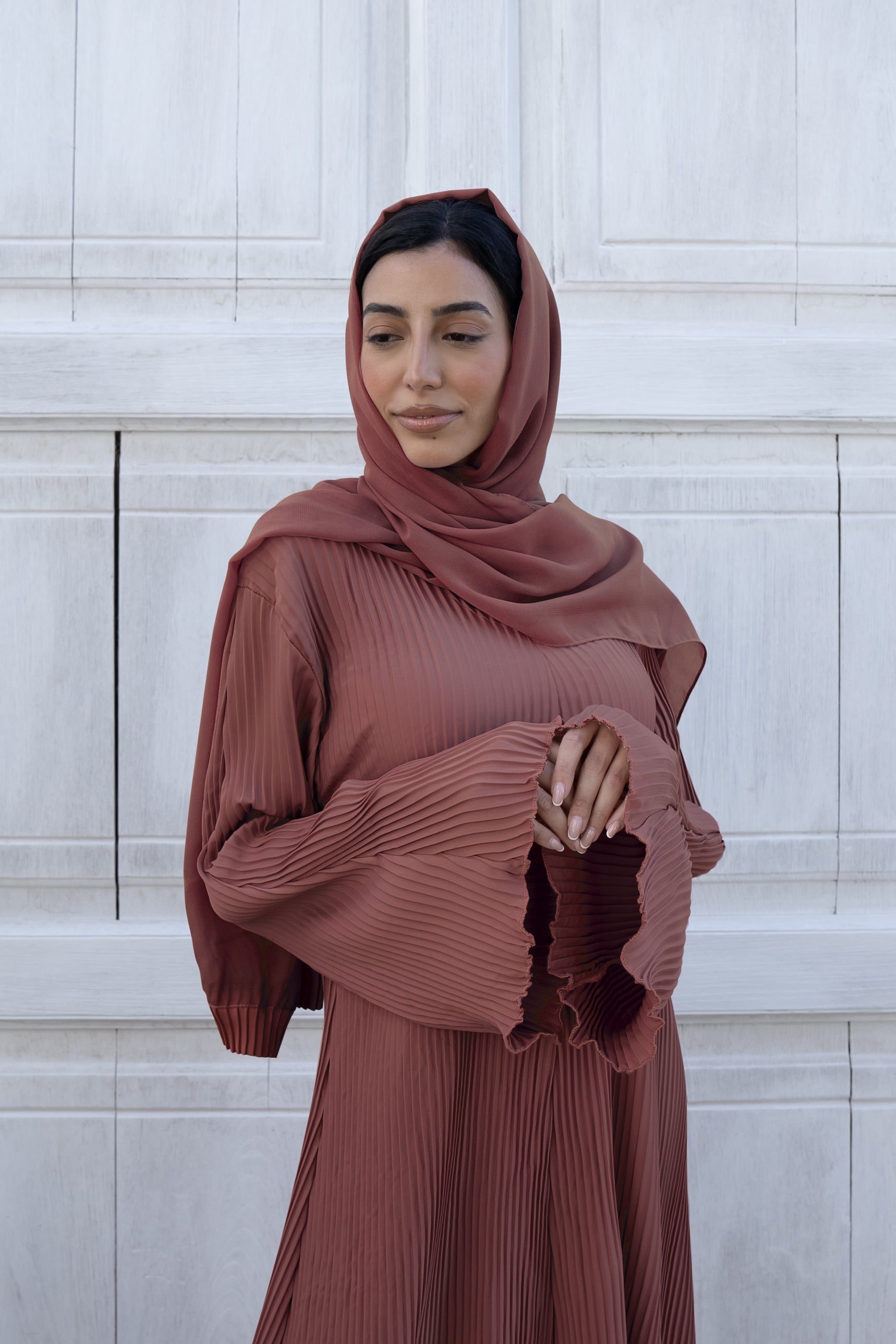 Leila Abaya - Dark Brown Islamic Modest Dress for Women | Perfect for Prayer, Eid, and Special Occasions