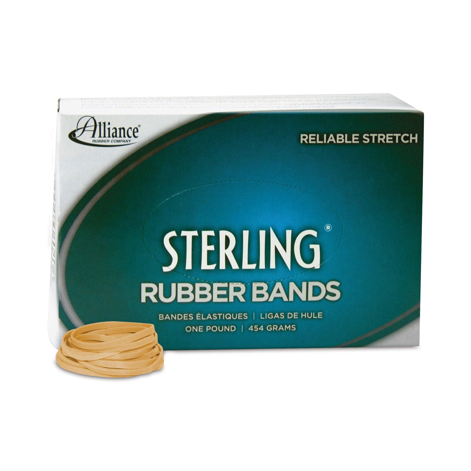 Alliance® Size 31 Rubber Bands - 1 lb Box (1,200 Count) | 0.03 Gauge Crepe Rubber for Office, School, Mailing & Packaging | Heavy Duty Elastic Bands for Organizing, Bundling & Securing Items