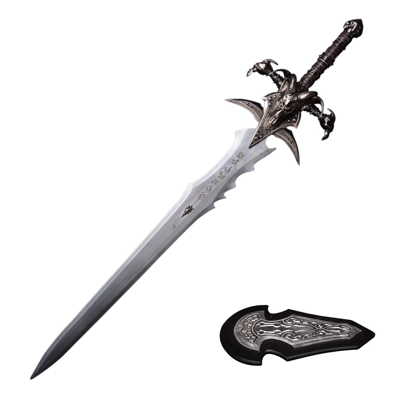 Handmade Carbon Steel Frostmourne Sword Replica - Real Metal Anime & Game Cosplay Prop for Lich King Arthas | Perfect for Halloween Costumes, Cosplay Events, and Fantasy Themed Decor