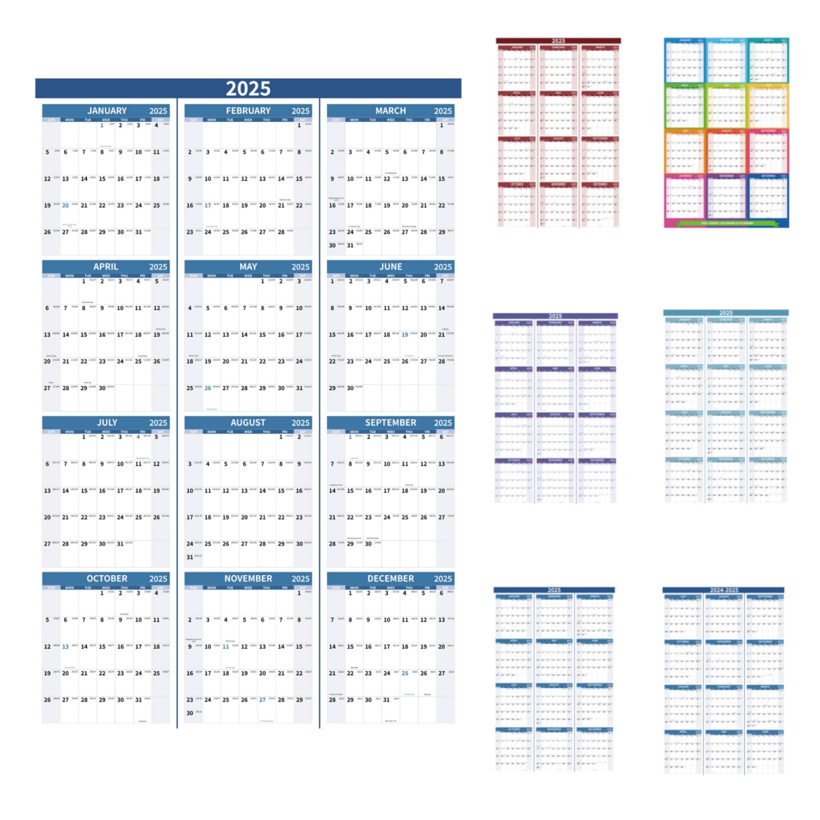 2025 Large Wall Calendar 34.8