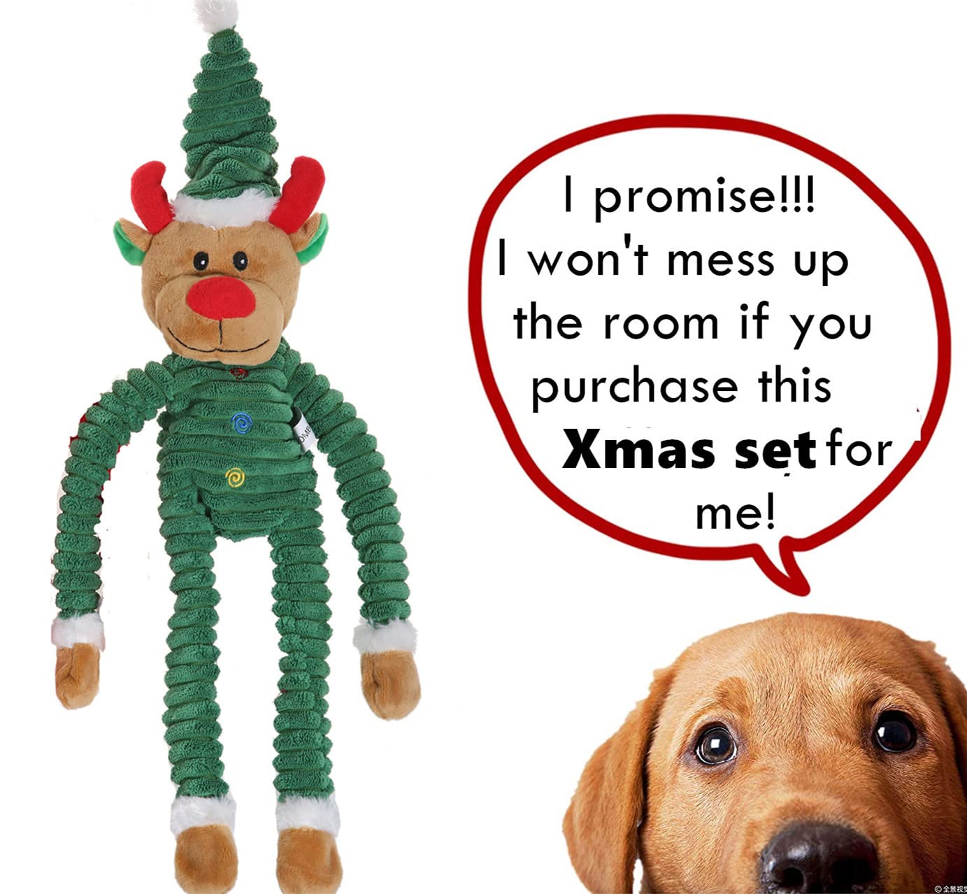BoomBone Christmas Dog Toys 2 Pack - Durable Holiday Chew Toys for Aggressive Chewers, Interactive Rope & Squeaky Tug Toys for Small & Medium Dogs - Perfect for Indoor Play, Training & Holiday Gifting