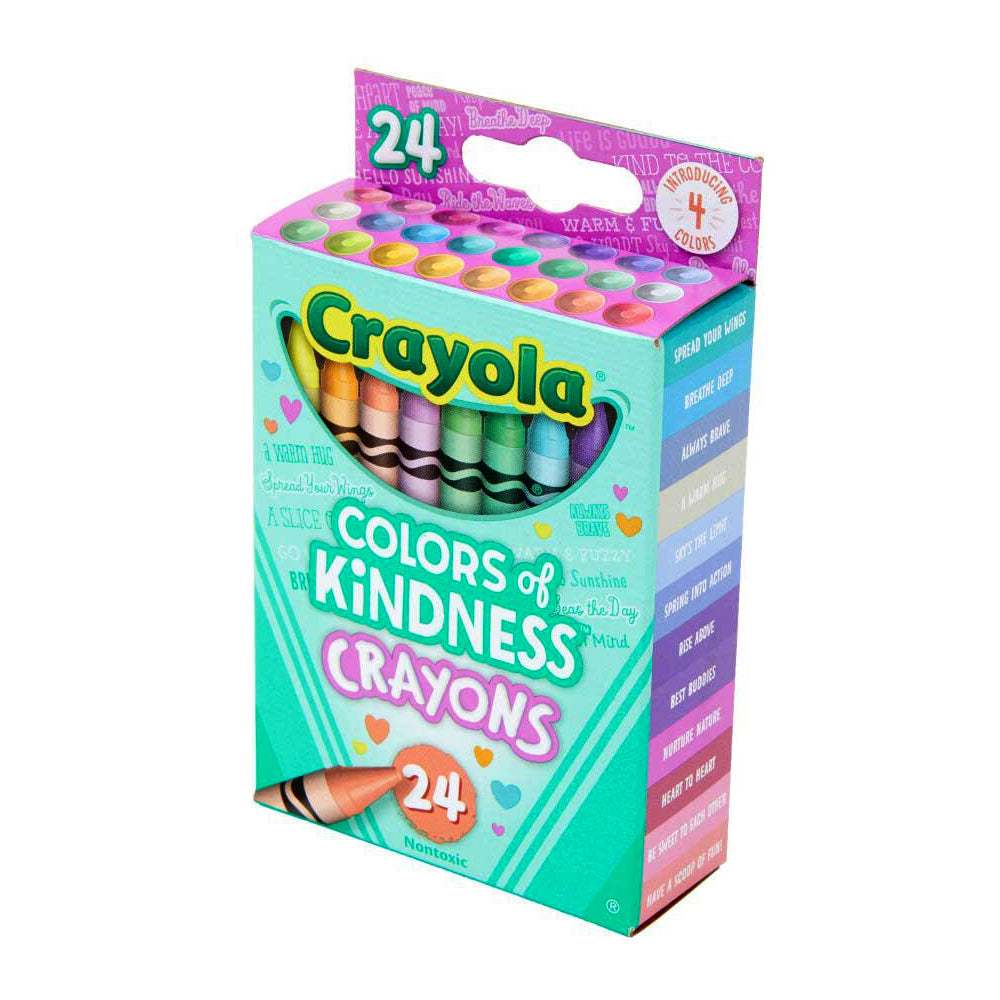 24-Piece Crayola Colors of Kindness Crayons Set - Non-Toxic, Washable Art Supplies for Kids Ages 3+ - Perfect for Classroom, Home School & Creative Coloring Activities