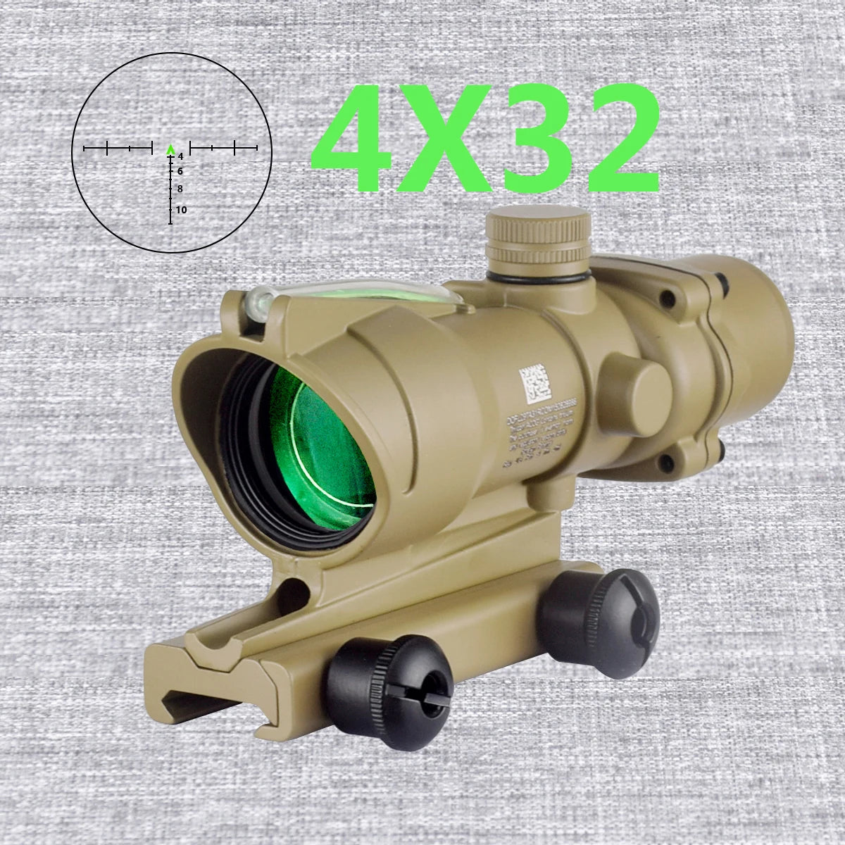 Trijicon ACOG 4X32 Rifle Scope with 4X Magnifier, Fiber Optics & Red/Green Dot - RMR Compatible Hunting Sight with Killflash Cover - Perfect for Tactical Shooting, Hunting, and Long-Range Precision