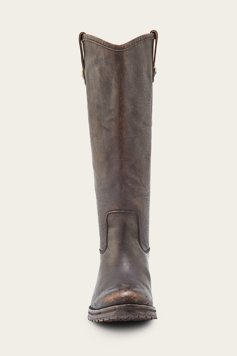 Vintage Melissa Double Sole Button Lug Tall Boots - Eco-Friendly Pre-Loved Fashion for Women | Perfect for Fall Outfits, Casual Wear & Retro Style