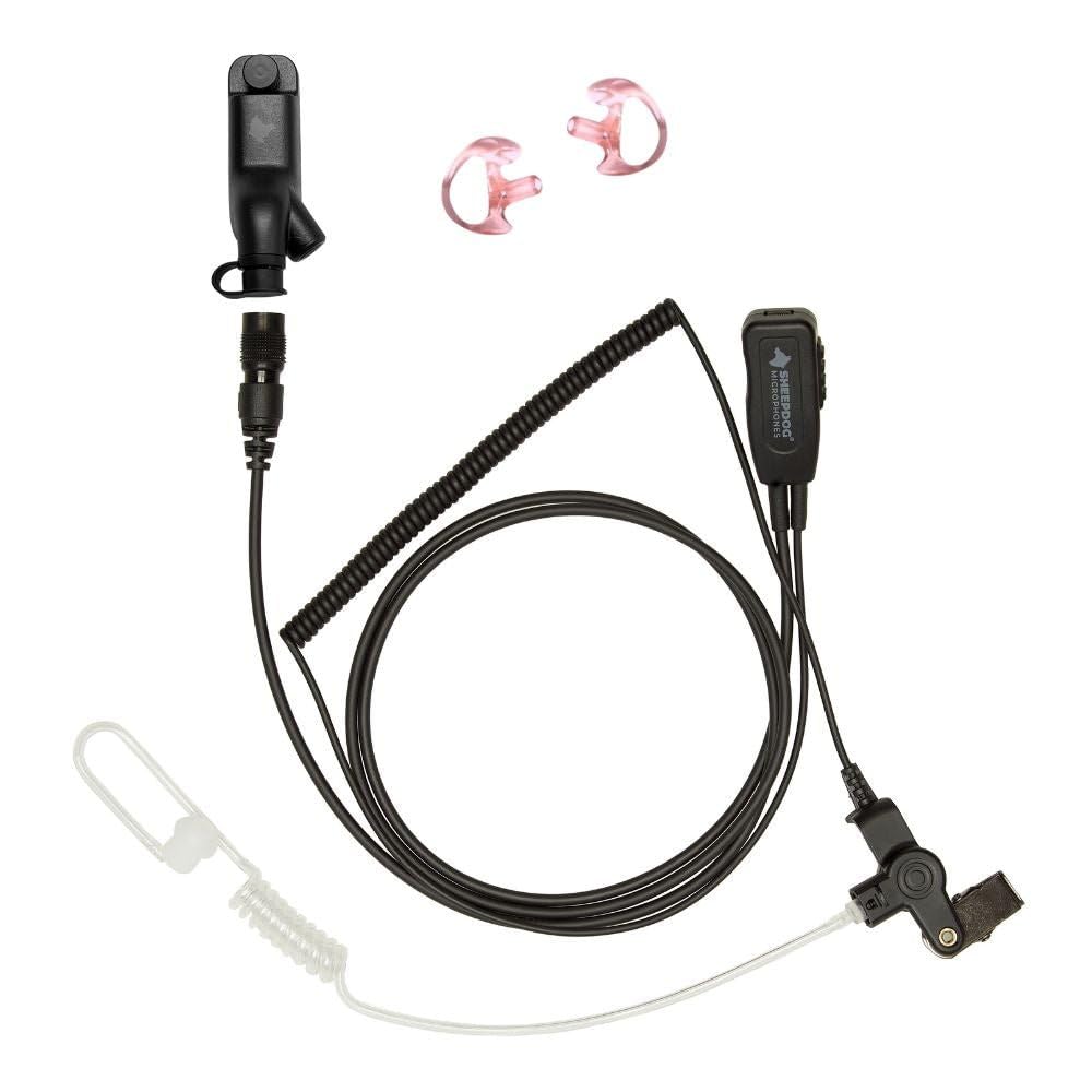 Sheepdog Microphones Alpha SDA1-APX-QD Quick Disconnect Police Lapel Mic Headset - Compatible with Motorola APX6000/7000/8000 Radios | Secure Communication for Law Enforcement & First Responders