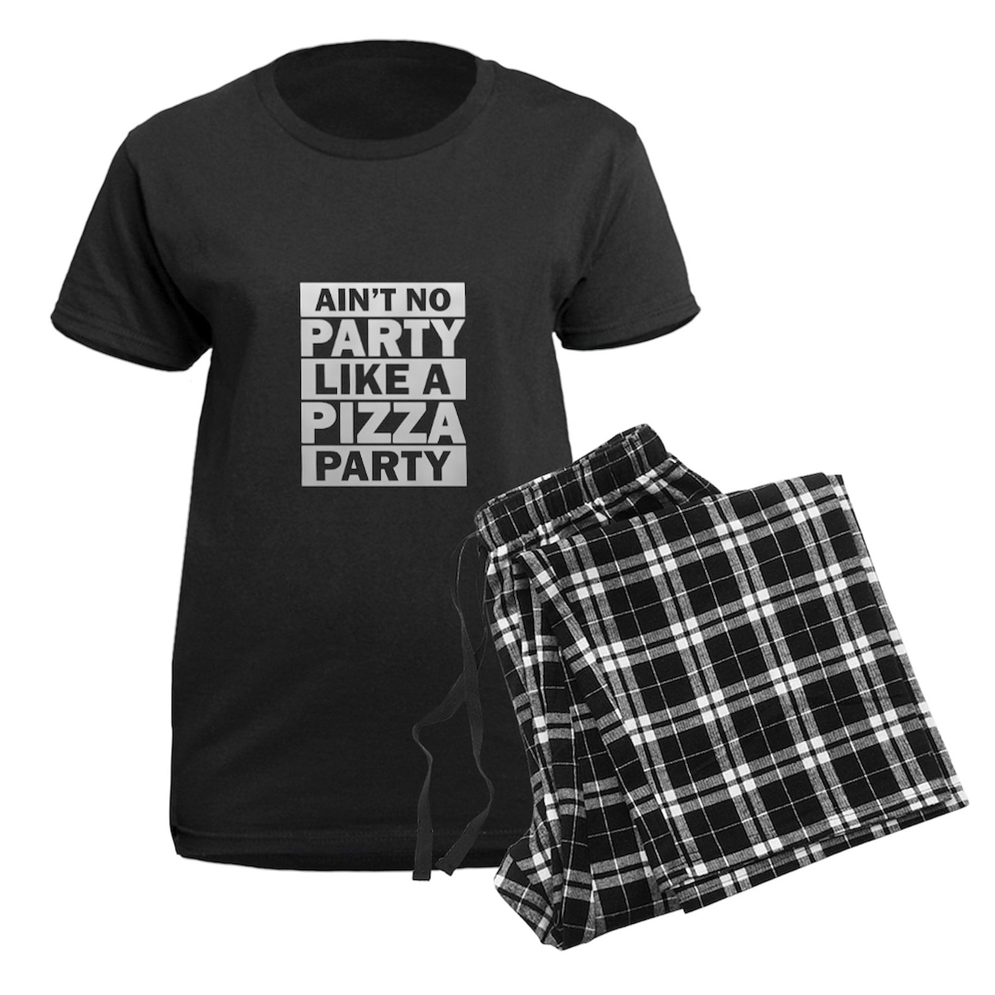 Women's Pizza Party Pajamas - Fun Novelty Sleepwear with 'Ain't No Party Like A Pizza Party' Print | Perfect for Sleepovers, Girls Night In & Pizza Lovers