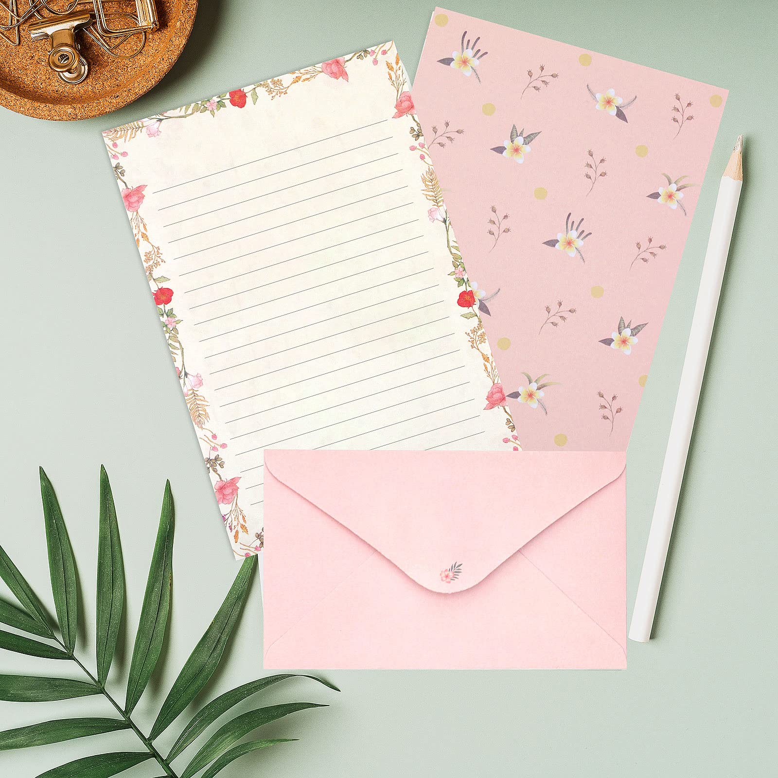 36-Piece Floral Stationery Set with Lined Writing Paper & 18 Matching Envelopes - Elegant Letter Paper for Invitations, Gifts, Holiday Cards, Thank You Notes & Personal Correspondence