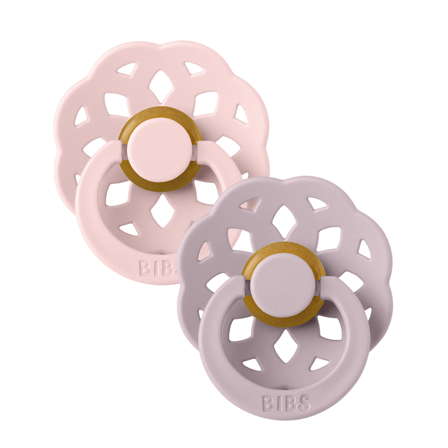 BIBS Round Latex Pacifiers Twin Pack - Natural Rubber Baby Soothers for Newborns & Infants | Perfect for Daytime Comfort & Nighttime Sleep | Bohème Collection