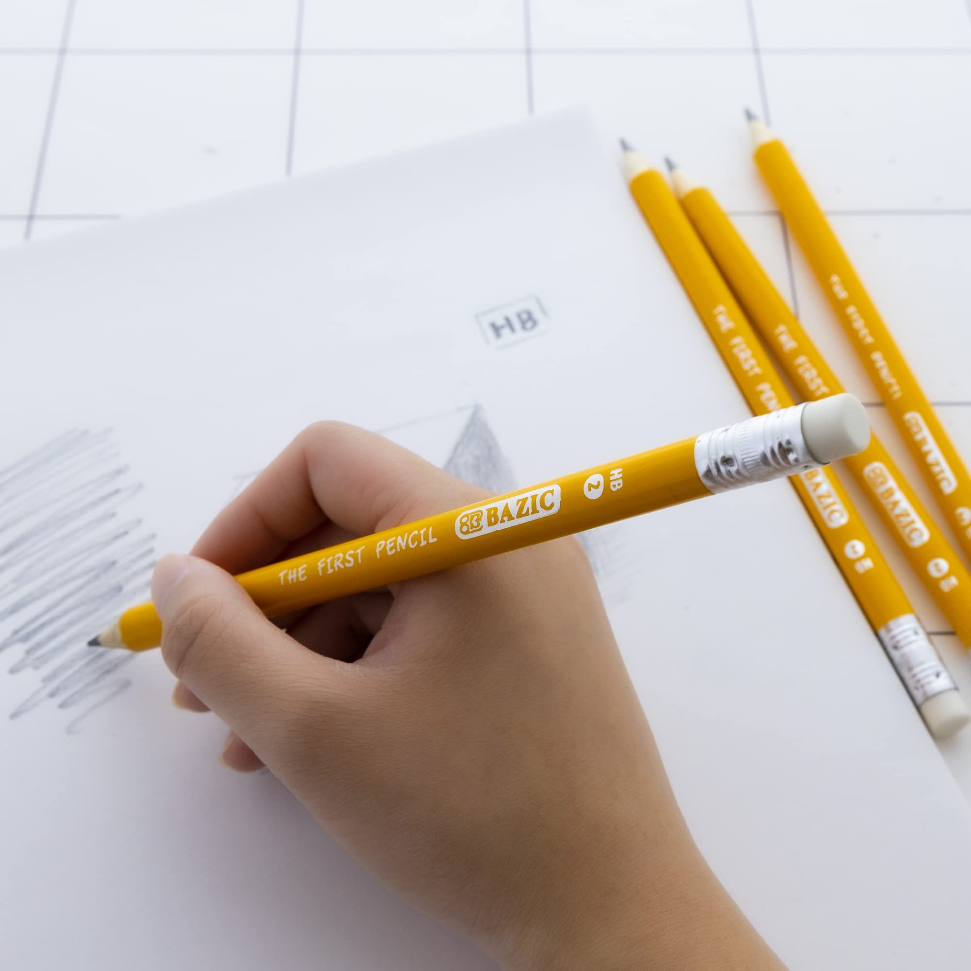 BAZIC #2 HB Jumbo Pencils with Latex-Free Eraser - Pre-Sharpened Wooden School & Office Pencils (4-Pack, 24-Packs) - Ideal for Standardized Tests, Writing, Sketching & Classroom Use
