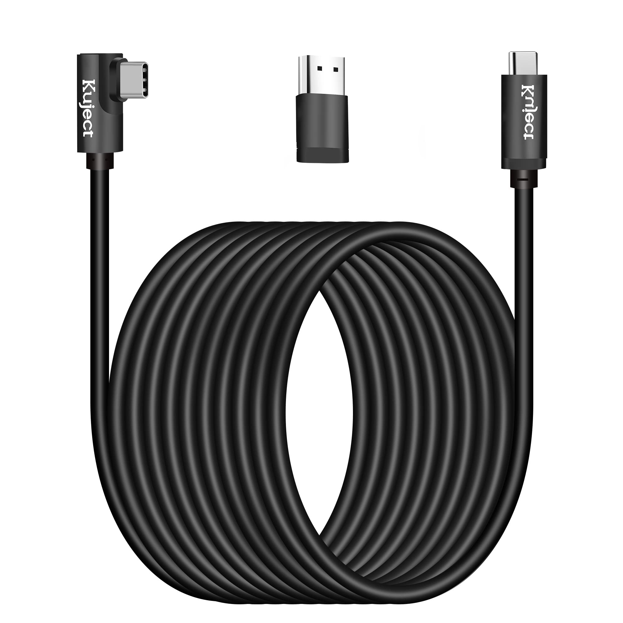 Kuject 20FT USB 3.0 Type C to C Link Cable - High Speed Data Transfer & Charging Cord for Meta Quest 3/3S, Quest 2/Pro, Pico 4, Rift S VR Headsets - Compatible with Steam VR Games & Gaming PC - Perfect for Extended VR Sessions & Seamless PC VR Gaming
