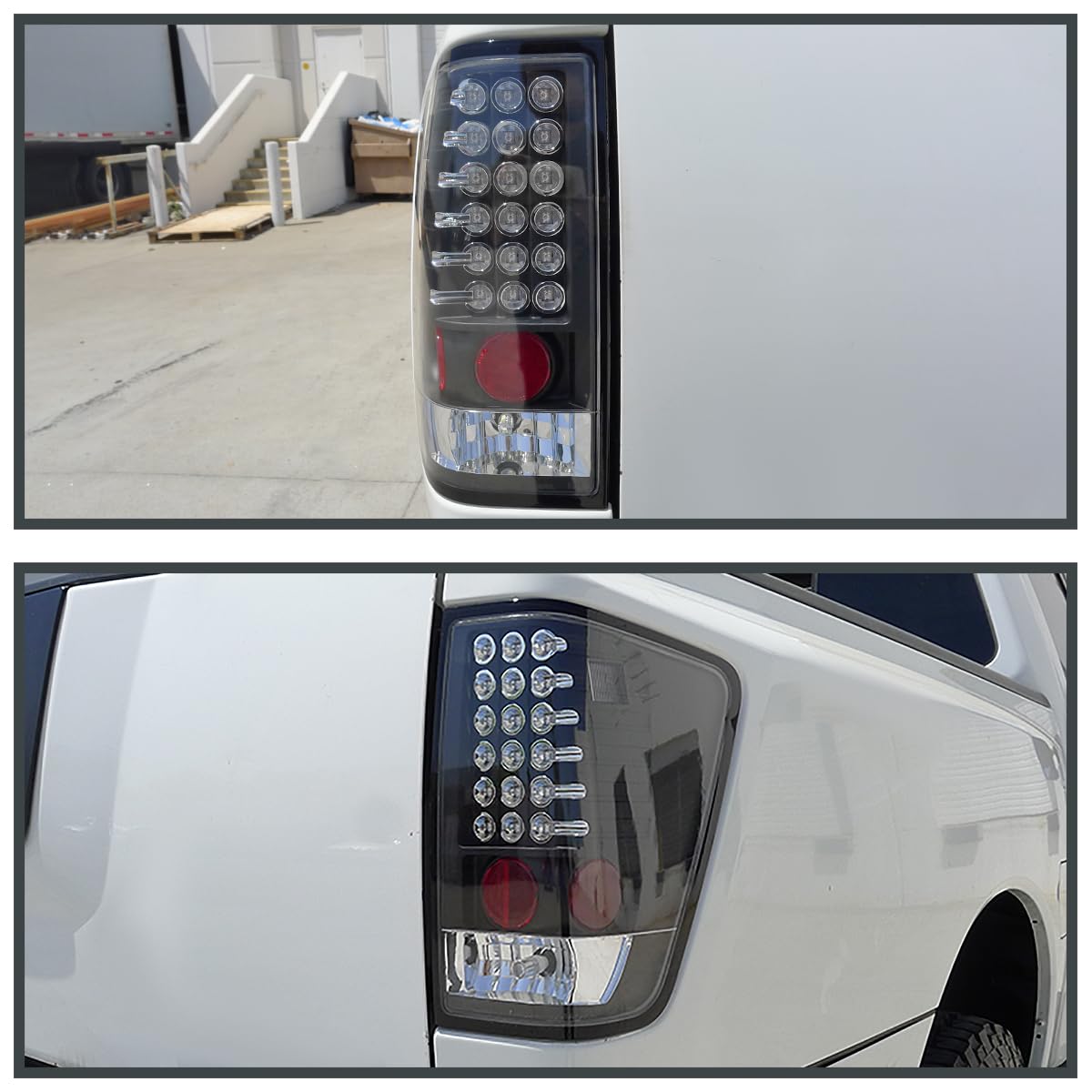 SPEC-D TUNING Black Housing Clear Lens LED Tail Lights for 2004-2015 Nissan Titan (Non-Utility Bed) - Left & Right Pair - Enhanced Visibility & Style for Night Driving & Custom Car Upgrades