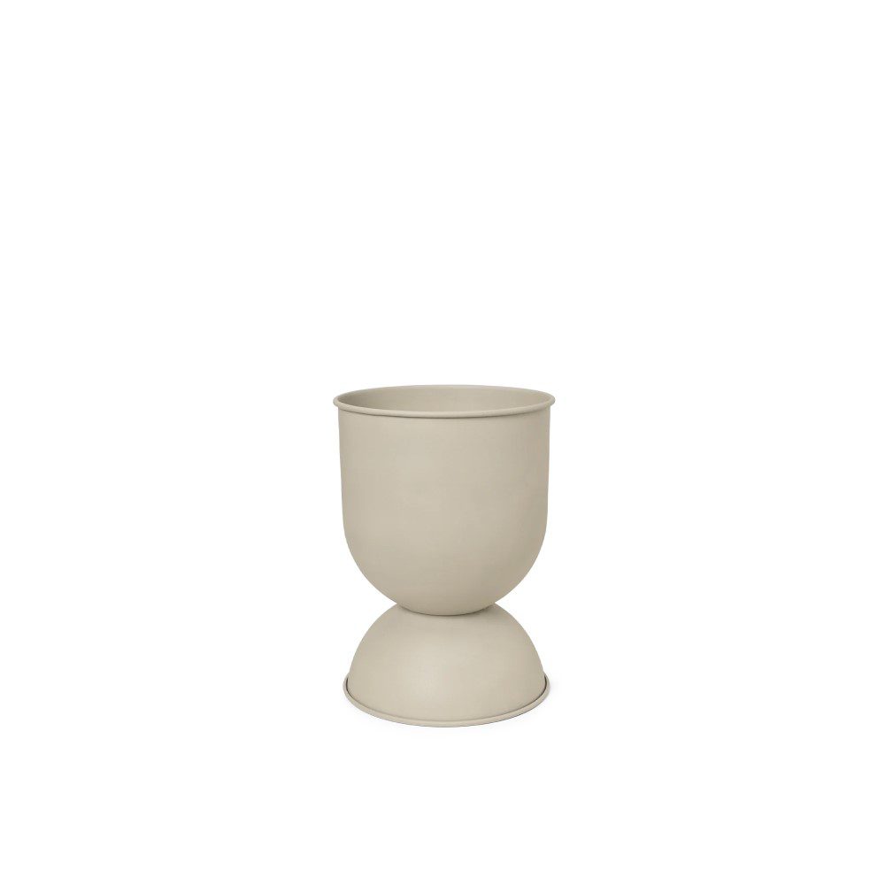 FERM LIVING Hourglass Pot - 16.7 Inch Small Ceramic Planter with Cashmere Finish for Indoor Plants, Succulents & Home Decor | Perfect for Living Room, Office & Shelf Display